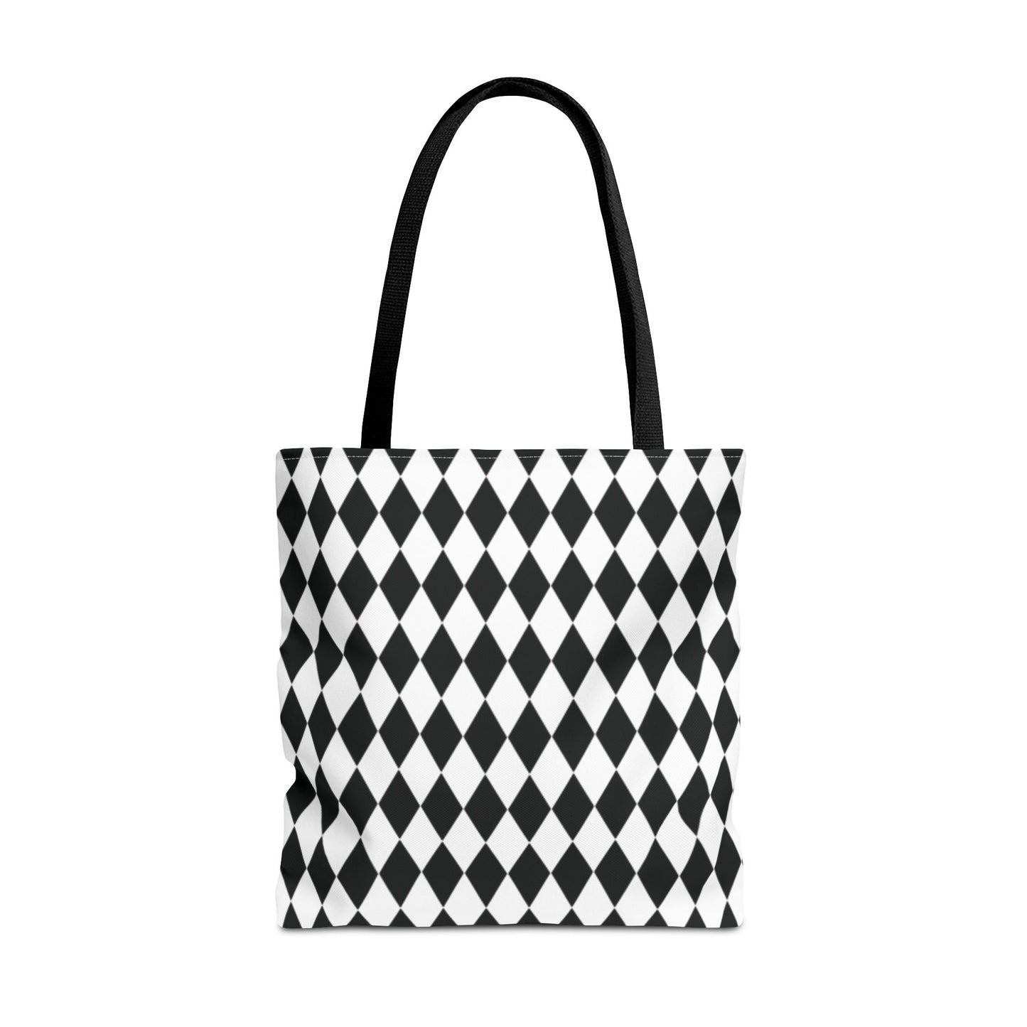 Harlequin Canvas Tote Bag Diamond Print Reusable Shopping Bag - Saiko Studio