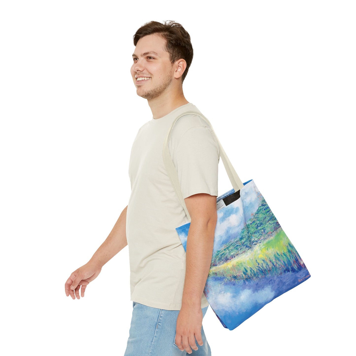 Waterscape Landscape Art Tote Bag Canvas Shopping Bag - Davis Canal - Leslie Karpinski