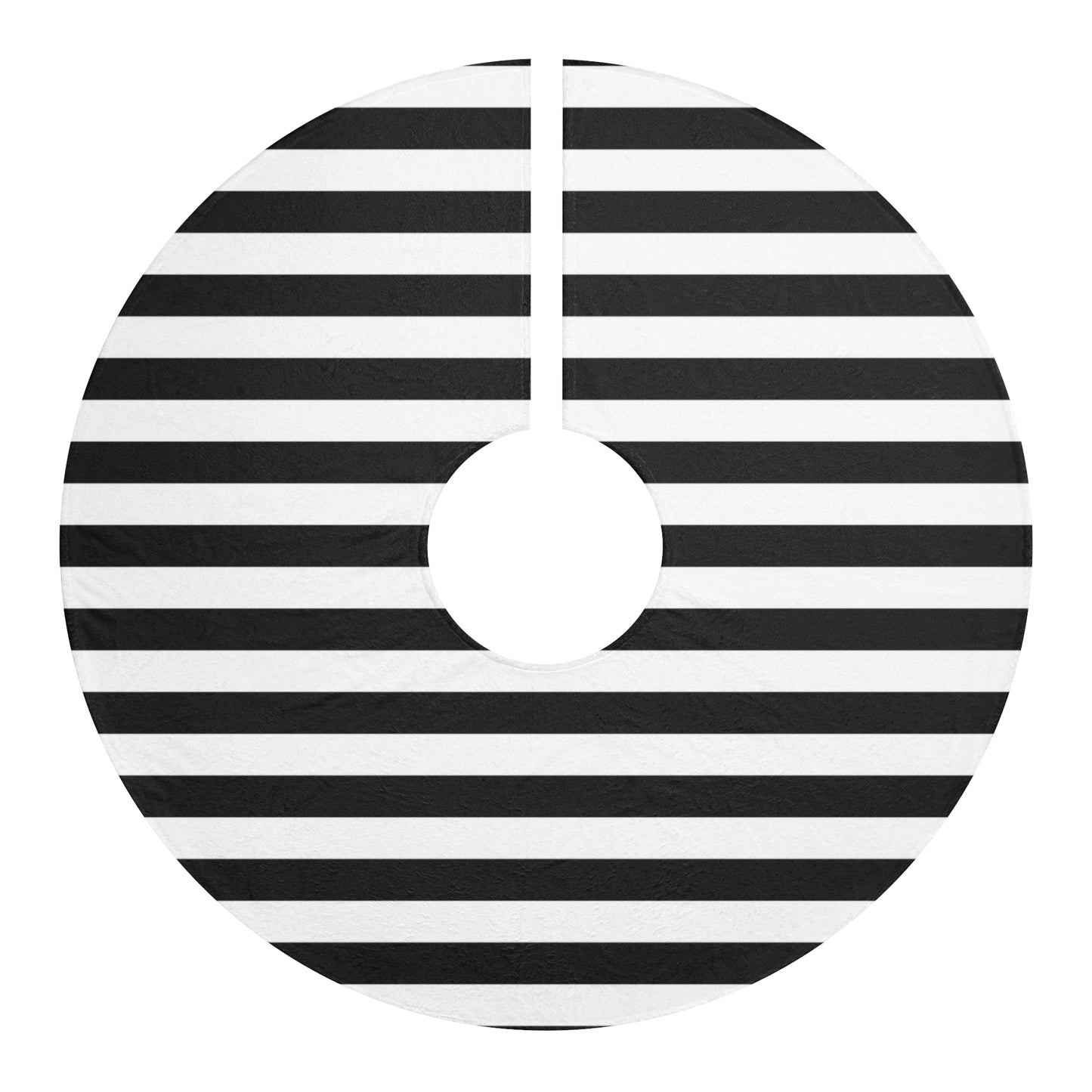 Black White Horizontal Stripe Halloween Tree Skirt Decoration - Saiko Studio