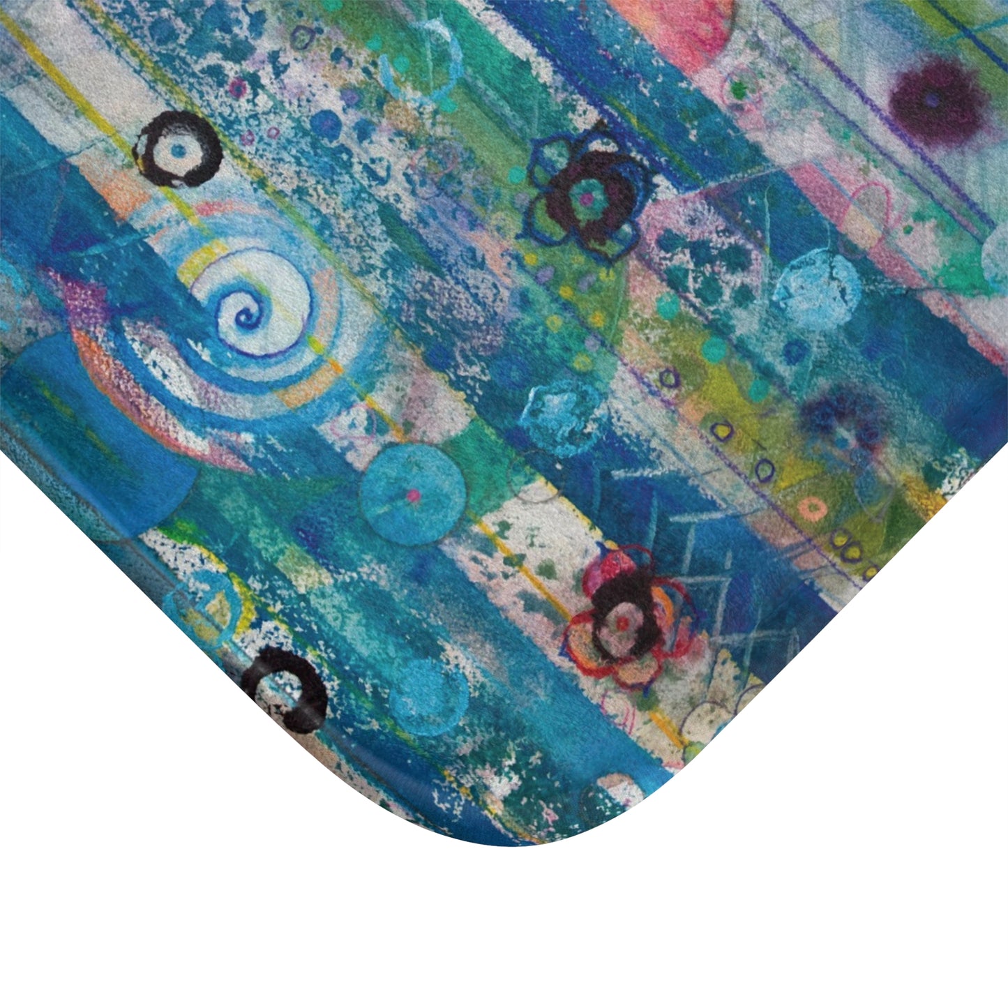 Abstract Art Landscape Memory Foam Non Slip Bath Mat - Dreaming Trees by Leslie Karpinski
