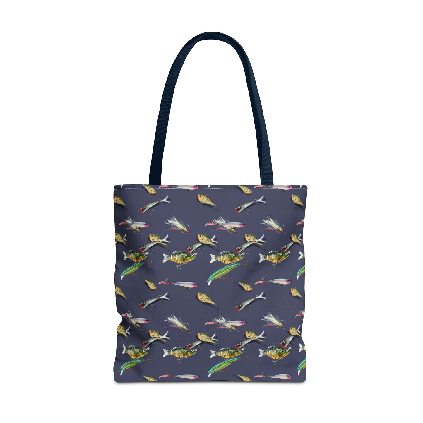 Fishing Lure Fish Print Canvas Tote Bag Reusable Shopping Bag - Saiko Studio