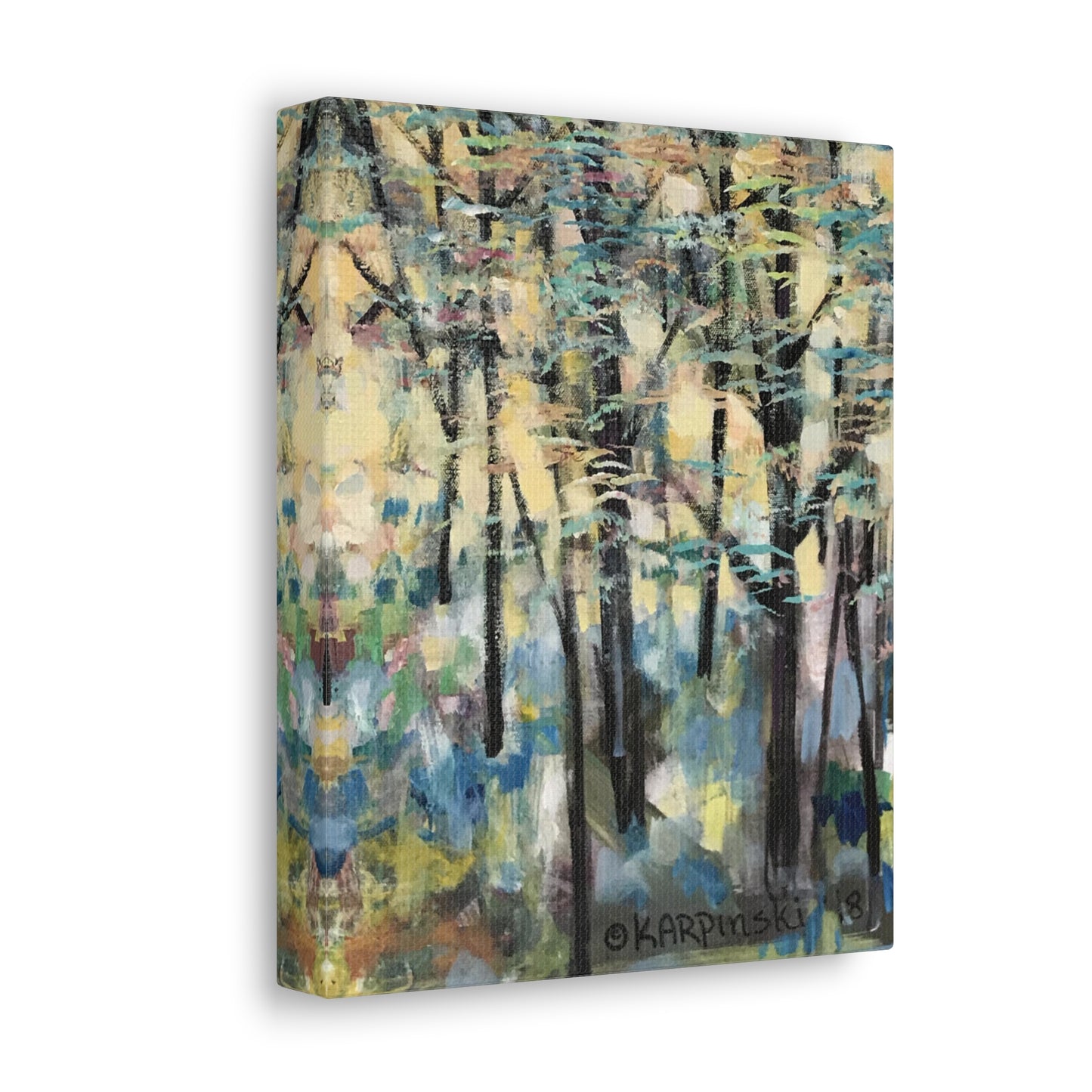 Nature Canvas Abstract Tree Art Canvas Wall Decor - Golden Trees by Leslie Karpinski