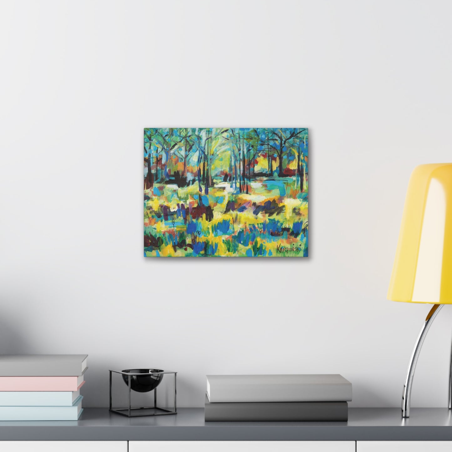 Landscape Canvas Art Nature Tree Abstract Artwork - Color Blast Through Trees By Leslie Karpinski