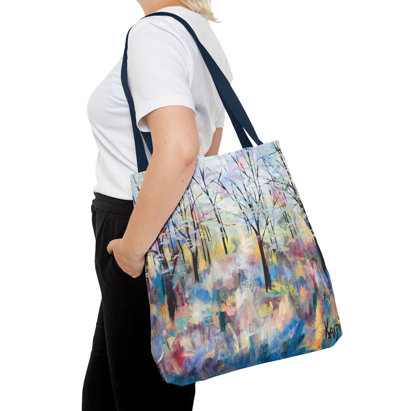 Forest Landscape Art Tote Bag Canvas Shopping Bag - Blue Ridge Parkway by Leslie Karpinski