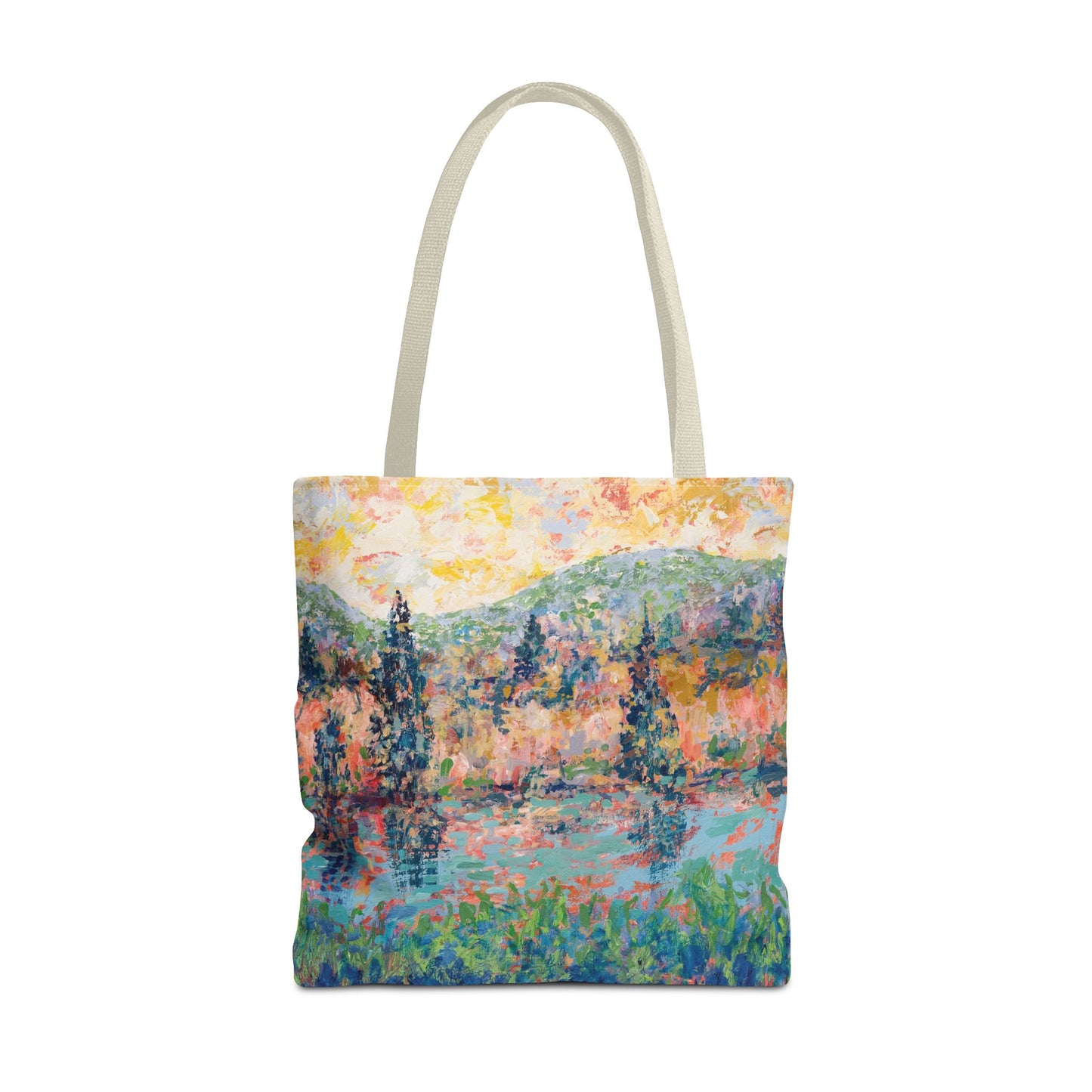Nature Landscape Art Tote Bag Canvas Shopping Bag - The River People Leslie Karpinski