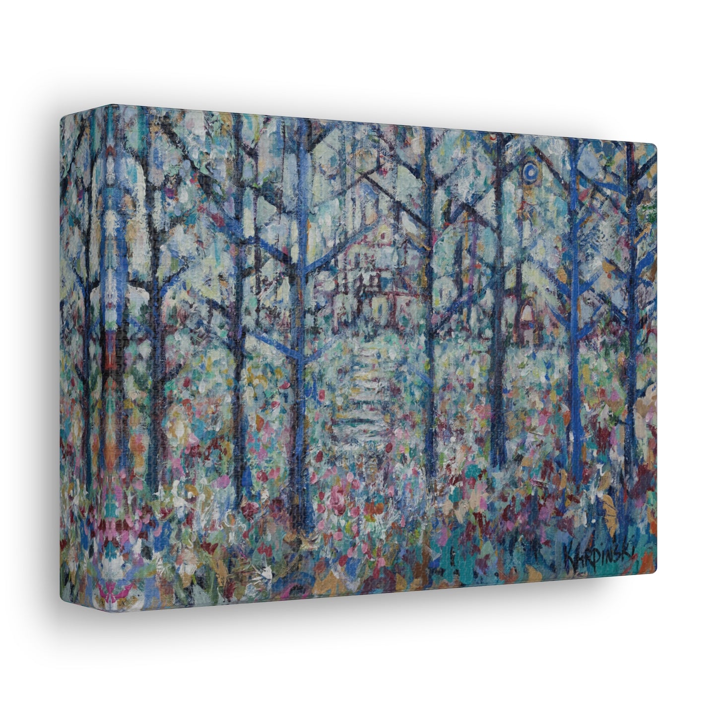 Colorful Landscape Abstract Canvas Fine Art Print Wall Artwork - Stairs to Home by Leslie Karpinski