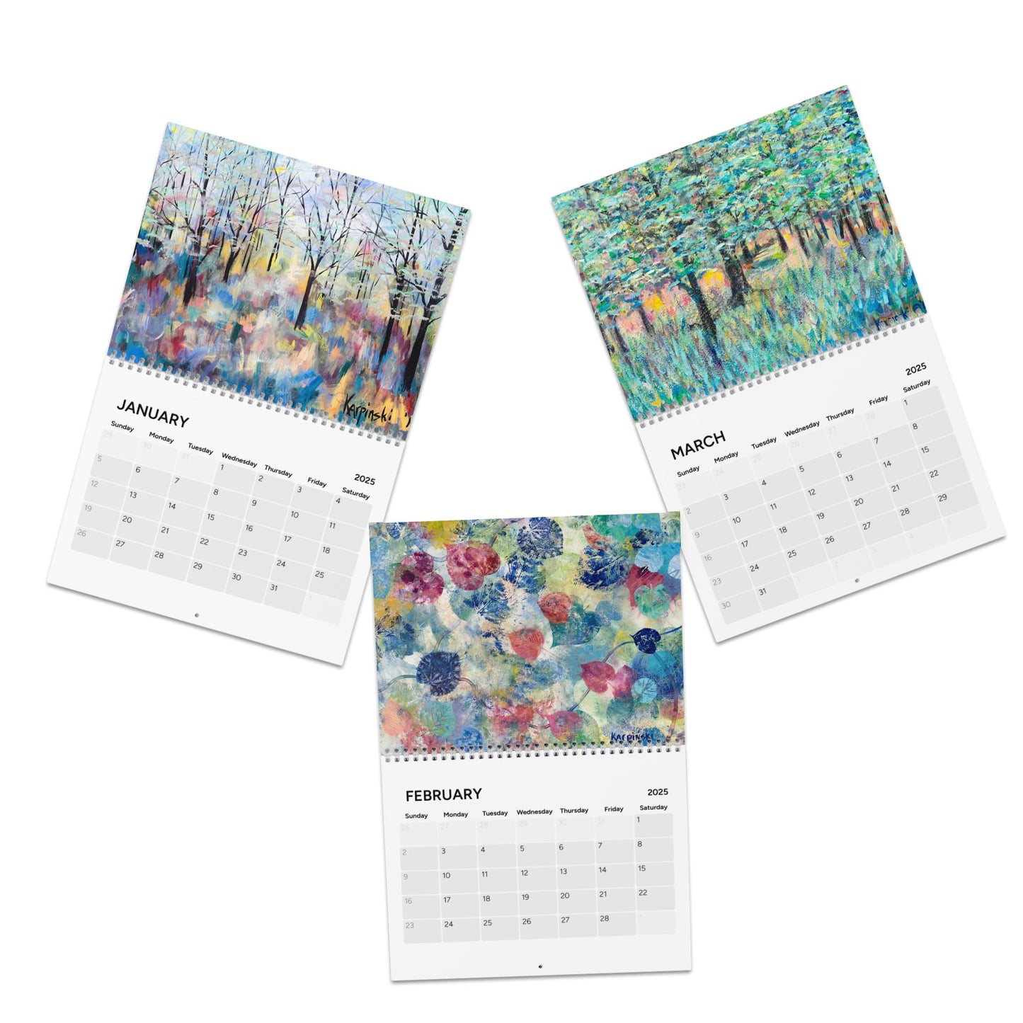 Landscape Fine Art Contemporary Painting Artist 2025 Calendar - Leslie Karpinski