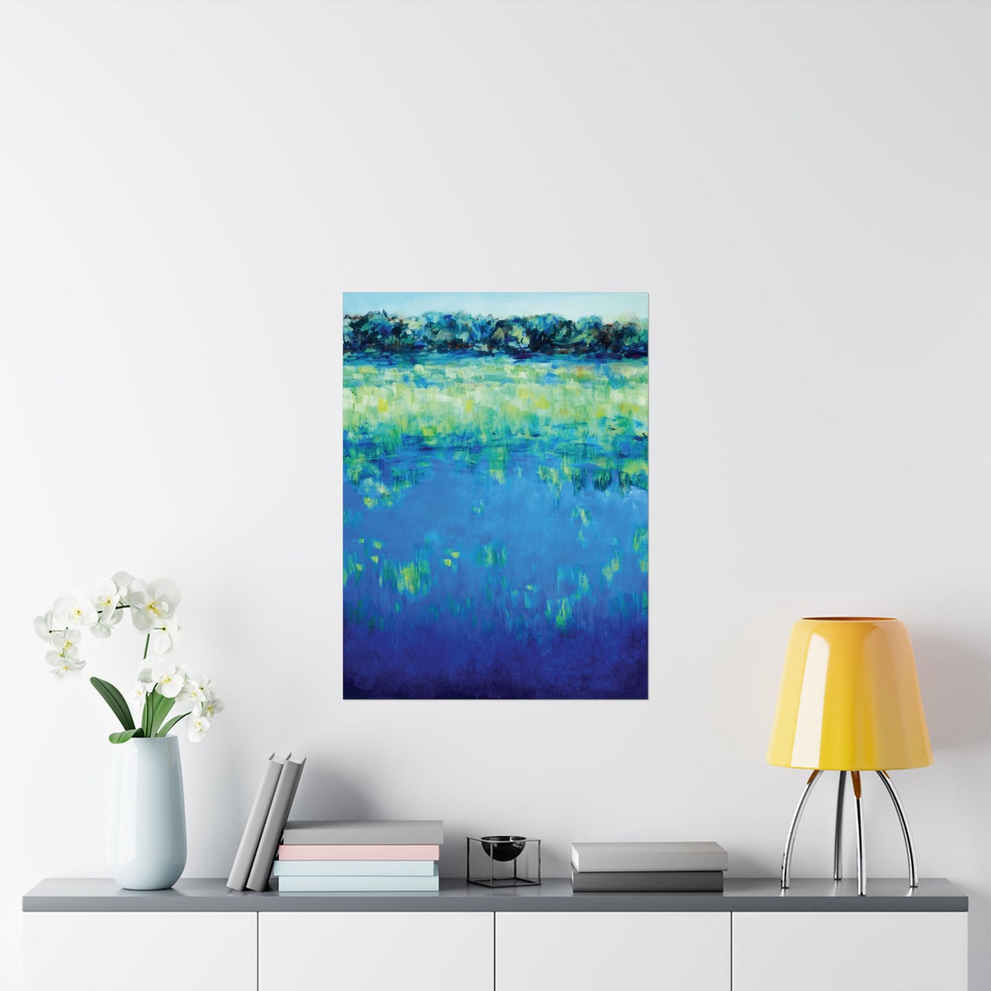 Matte Landscape Water Poster Print Artwork - Waters Edge 1 by Leslie Karpinski