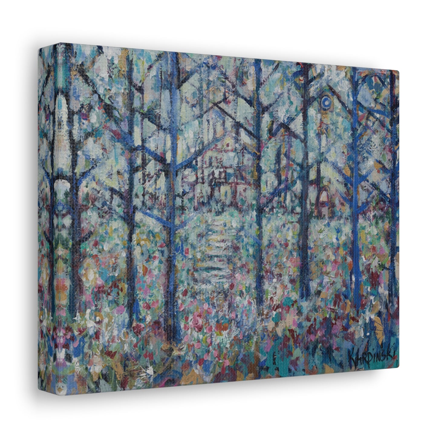Colorful Landscape Abstract Canvas Fine Art Print Wall Artwork - Stairs to Home by Leslie Karpinski