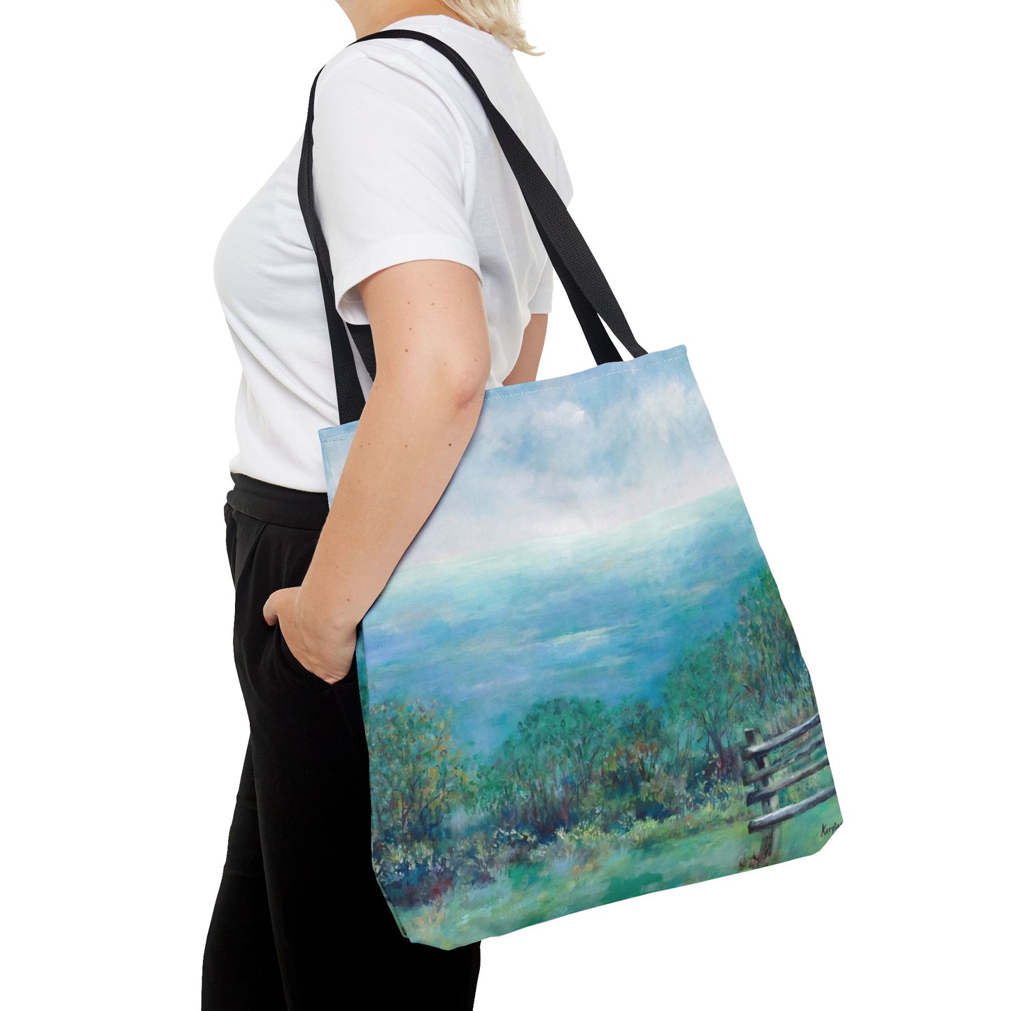 Mountain Nature Landscape Art Tote Bag Canvas Shopping Bag - Roaring Gap - Leslie Karpinski