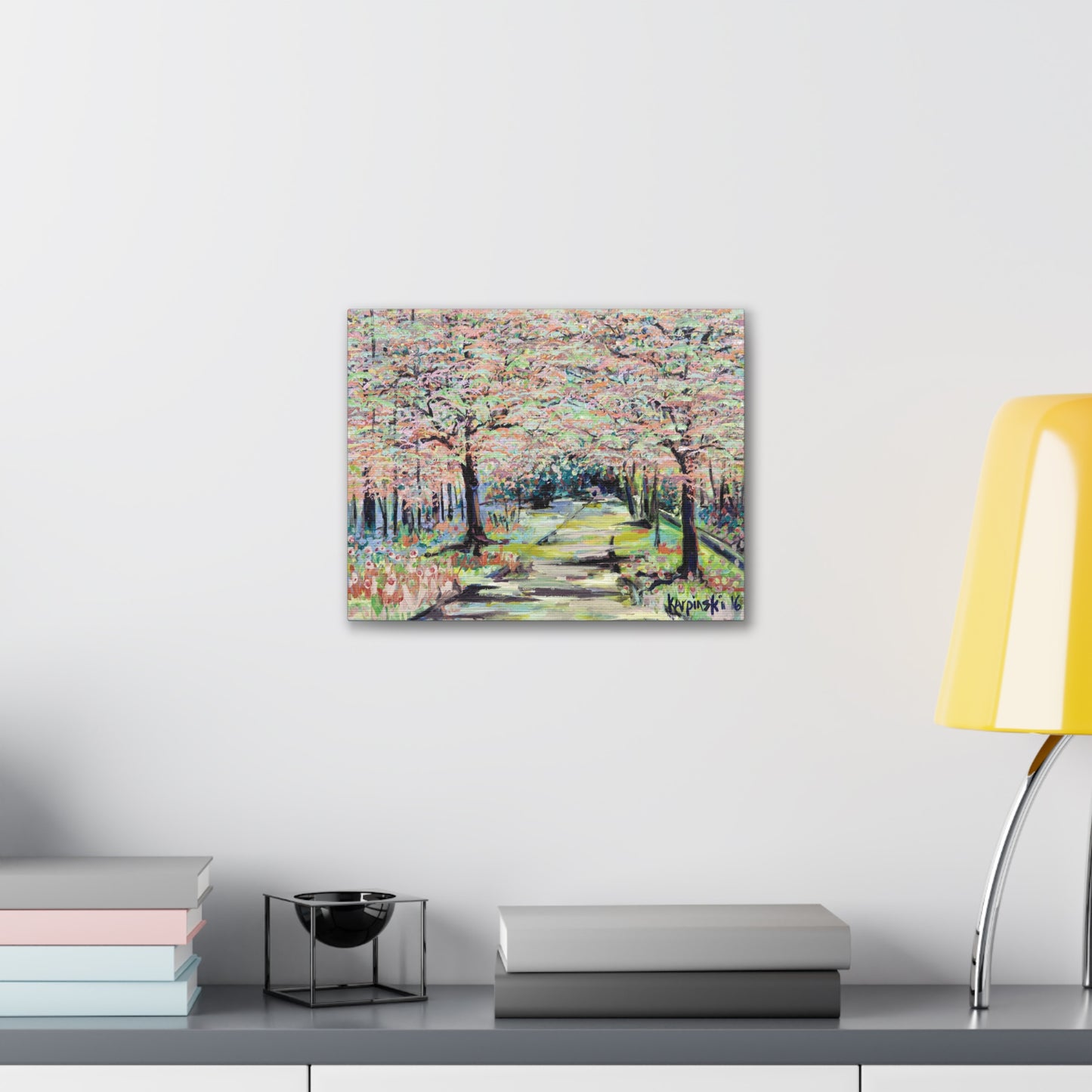 Nature Flowers Tree Canvas Art Print Wall Decor Painting - Path in Reynolda Gardens by Leslie Karpinski