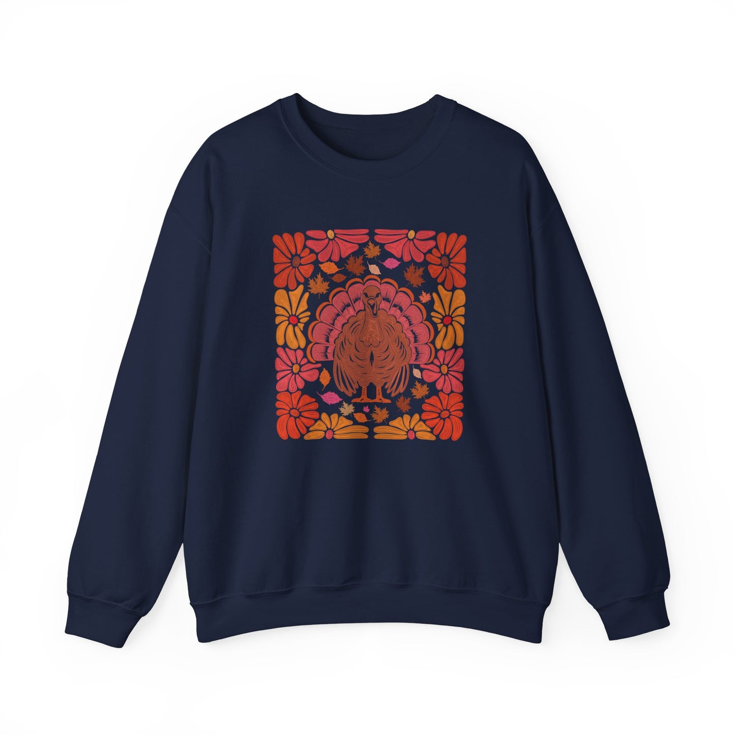 Thanksgiving Turkey Boho Flower Womens Unisex Sweatshirt