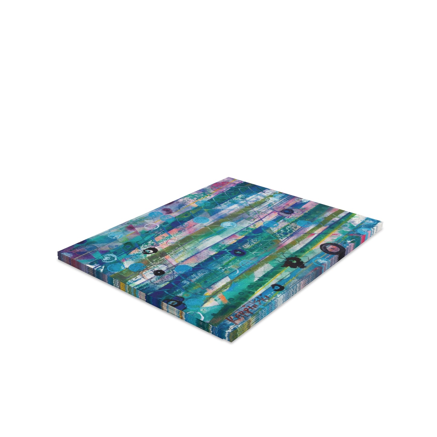 Geometric Peaceful Abstract Art Print Greeting Card Multi Pack - Celestial Sky - Leslie Karpinski