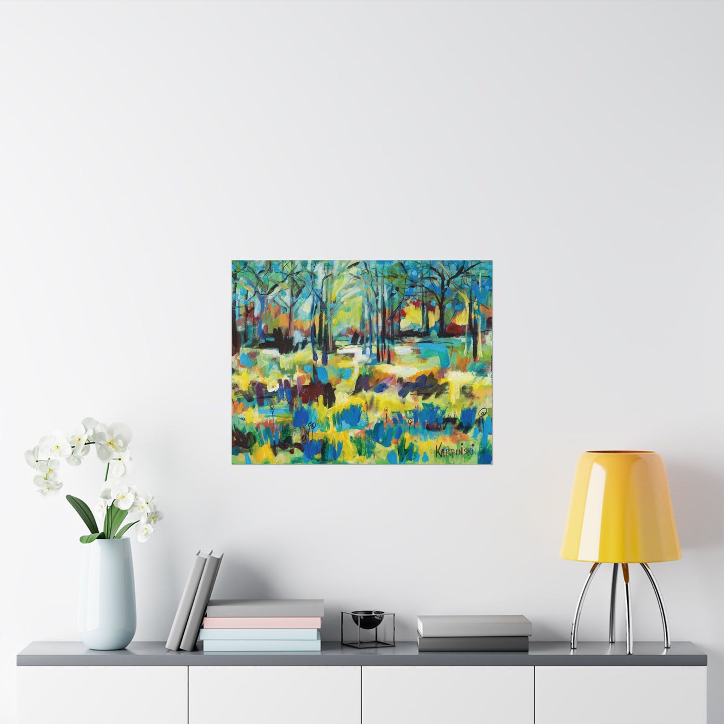 Landscape Nature Tree Abstract Art Poster Print - Color Blast Through Trees By Leslie Karpinski