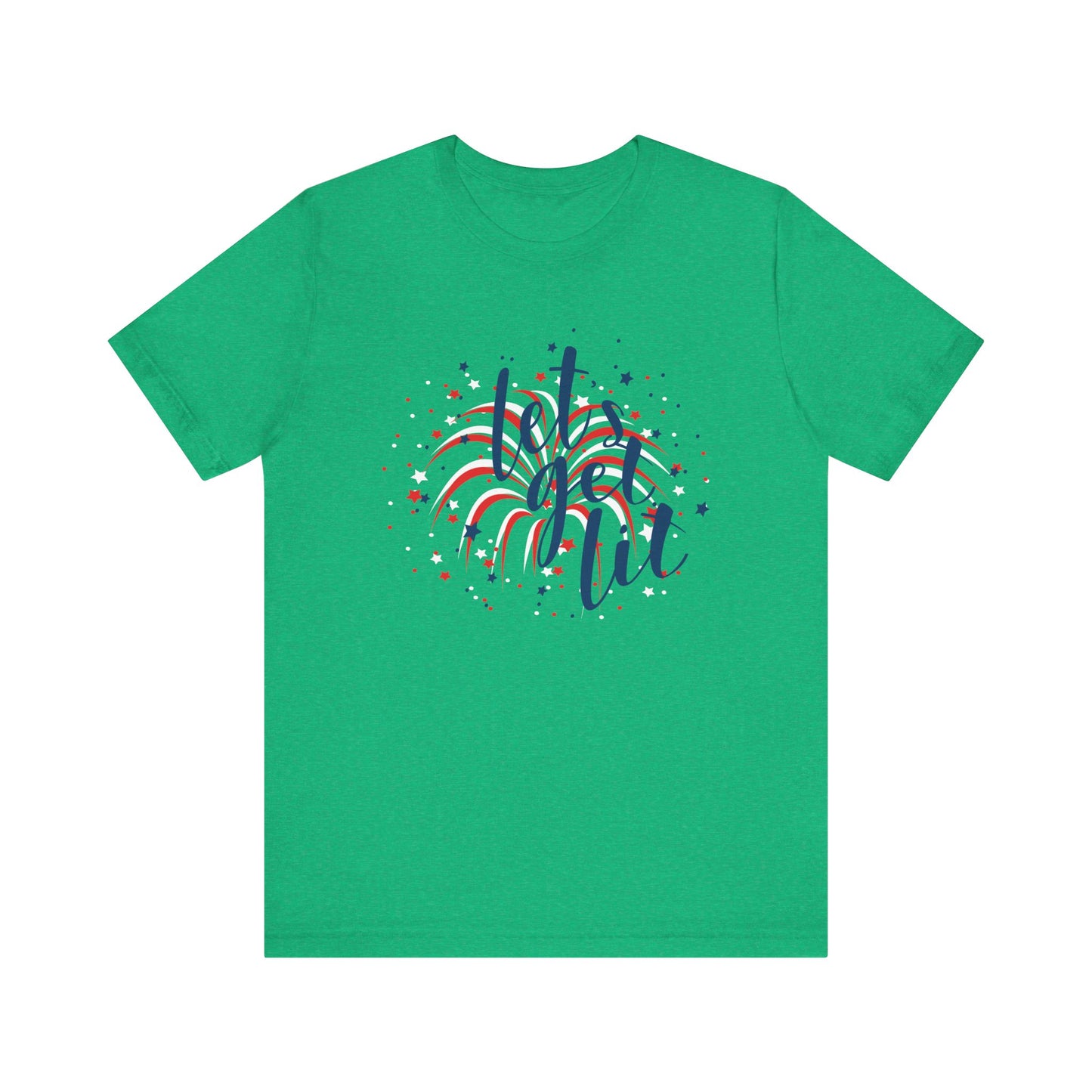 Lets Get Lit Fireworks Womens Tee 4th of July Shirt - Saiko Studio