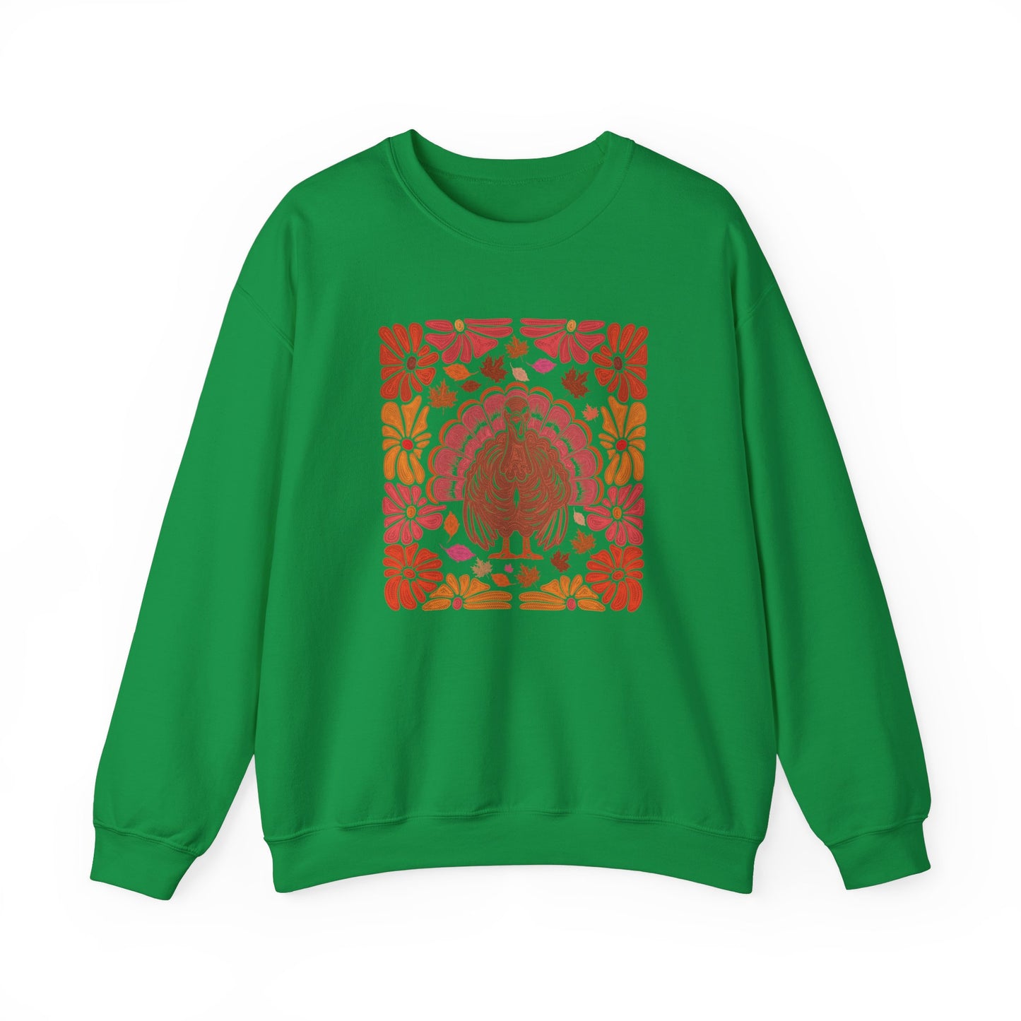 Thanksgiving Turkey Boho Flower Womens Unisex Sweatshirt