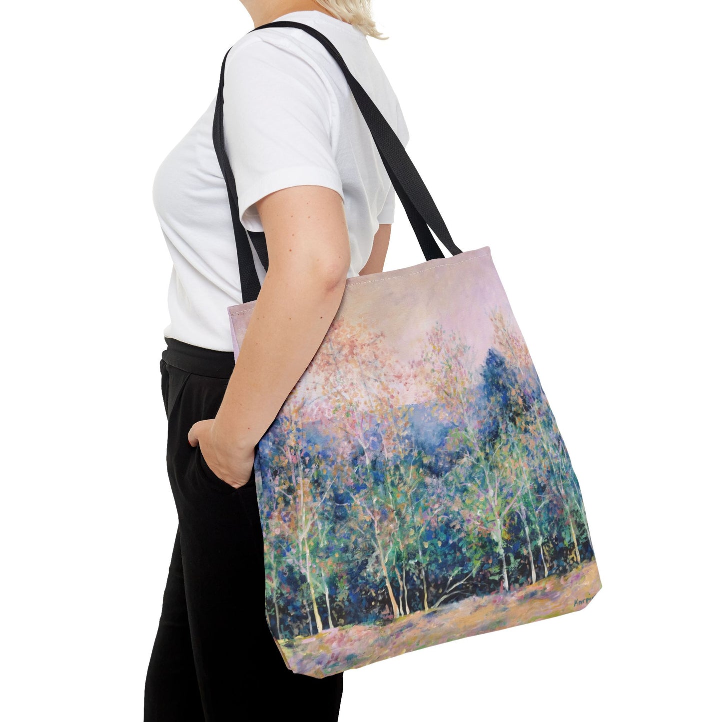 Tree Nature Landscape Art Tote Bag Canvas Shopping Bag - Symphony of Trees - Leslie Karpinski
