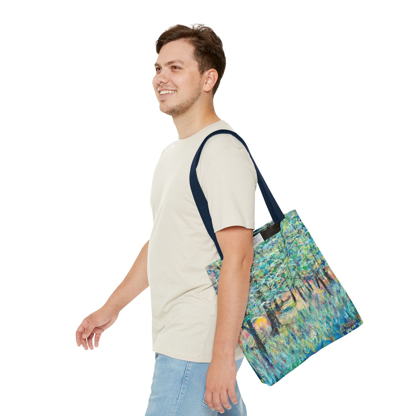Forest Tree Landscape Art Tote Bag Canvas Shopping Bag - Field of Trees 1 - Leslie Karpinski