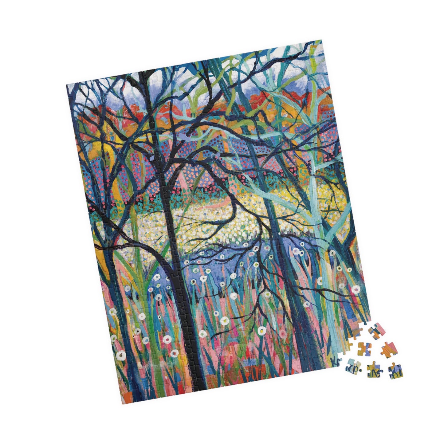 Tree Landscape Nature Art Adult Wood Jigsaw Puzzle - Stillness by Leslie Karpinski