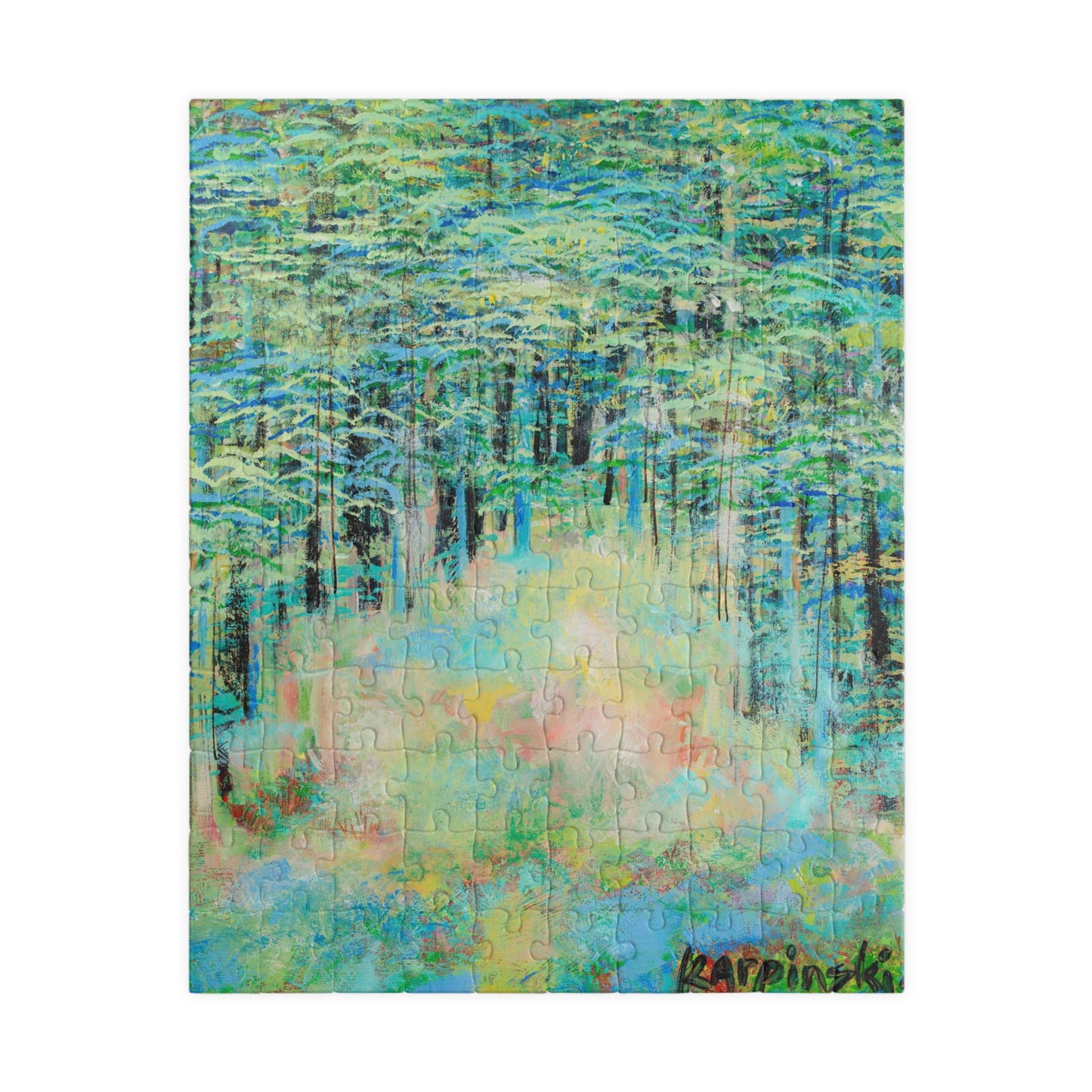 Art Nature Landscape Wood Jigsaw Adult Puzzle - Springtime Forest by Leslie Karpinski