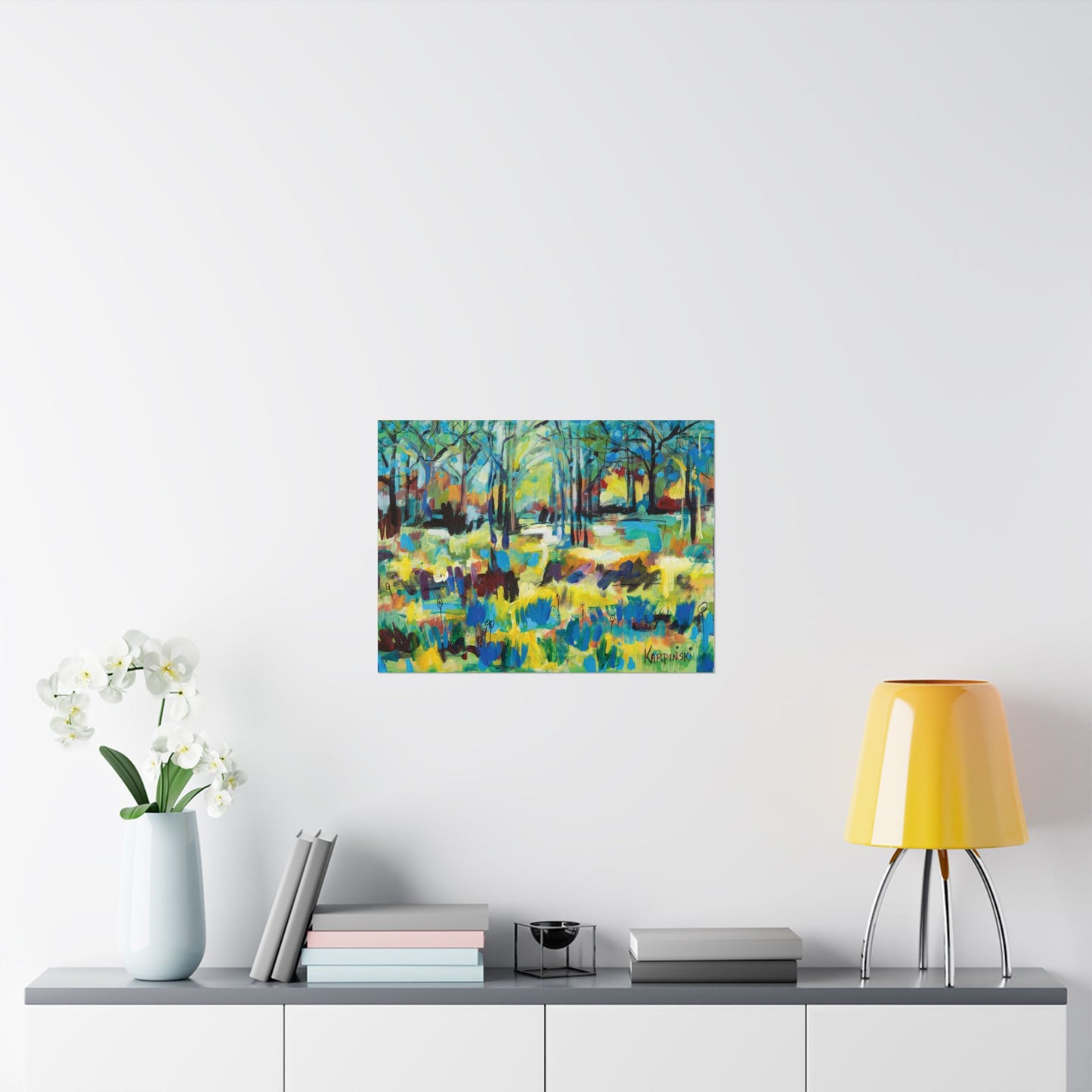 Landscape Nature Tree Abstract Art Poster Print - Color Blast Through Trees By Leslie Karpinski