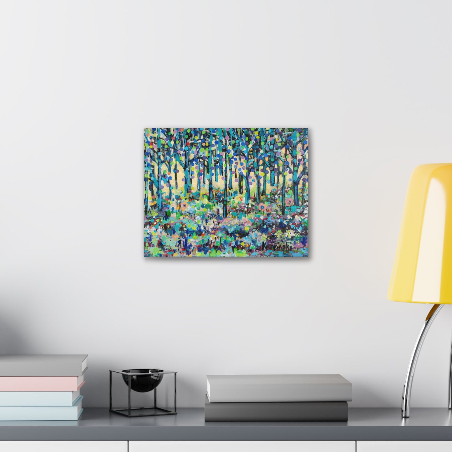 Colorful Landscape Tree Art Abstract Canvas Fine Art Print - Circle Of Tree by Leslie Karpinski