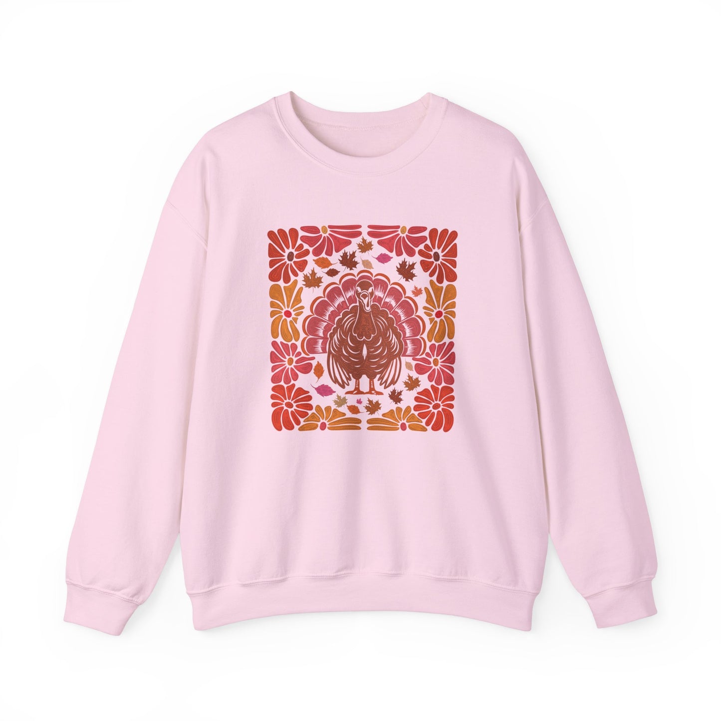 Thanksgiving Turkey Boho Flower Womens Unisex Sweatshirt