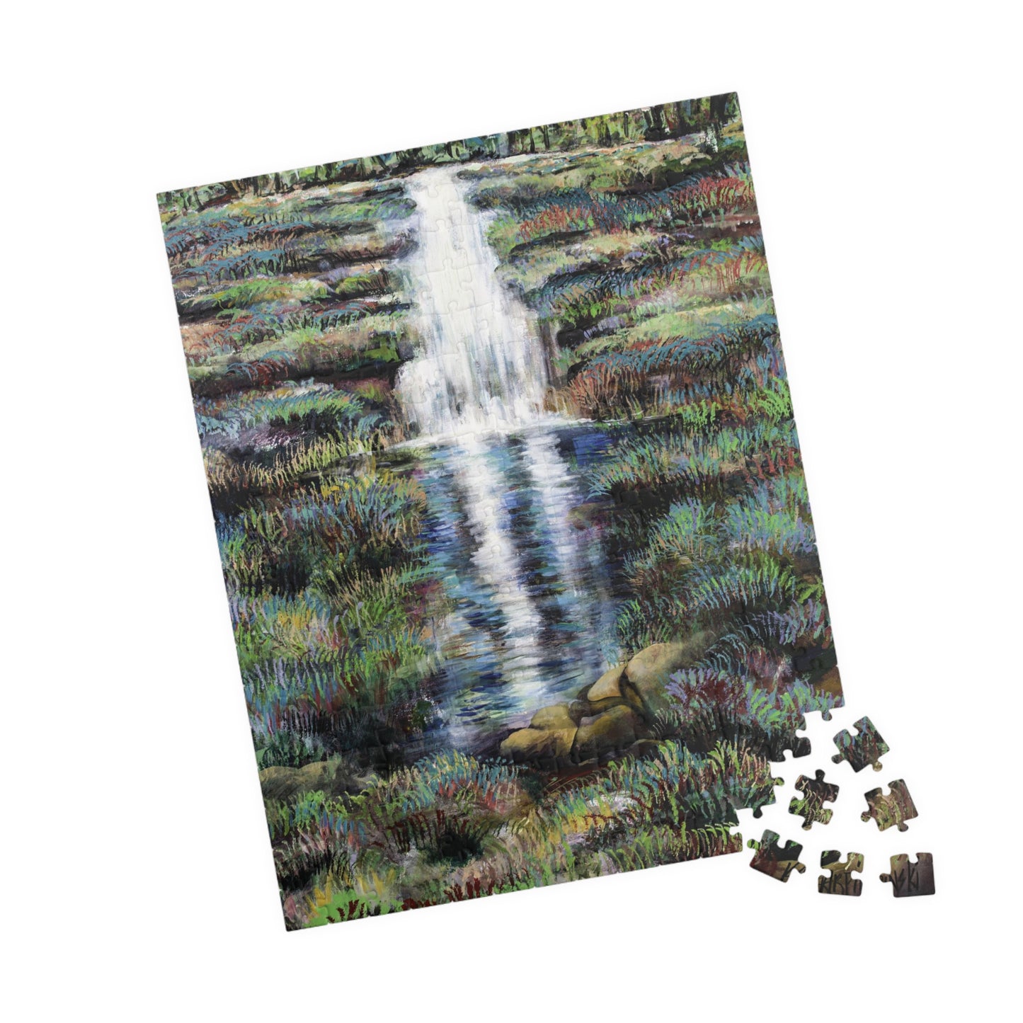 Waterfall Jigsaw Art Nature Scene Adult Puzzles Wood - Leslie Karpinski