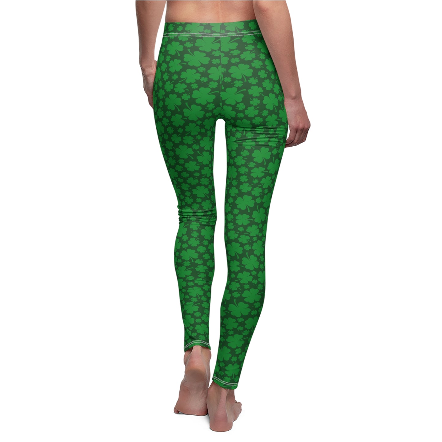 St Patricks Day Shamrock Womens Leggings Stretch Pants - Saiko Studio