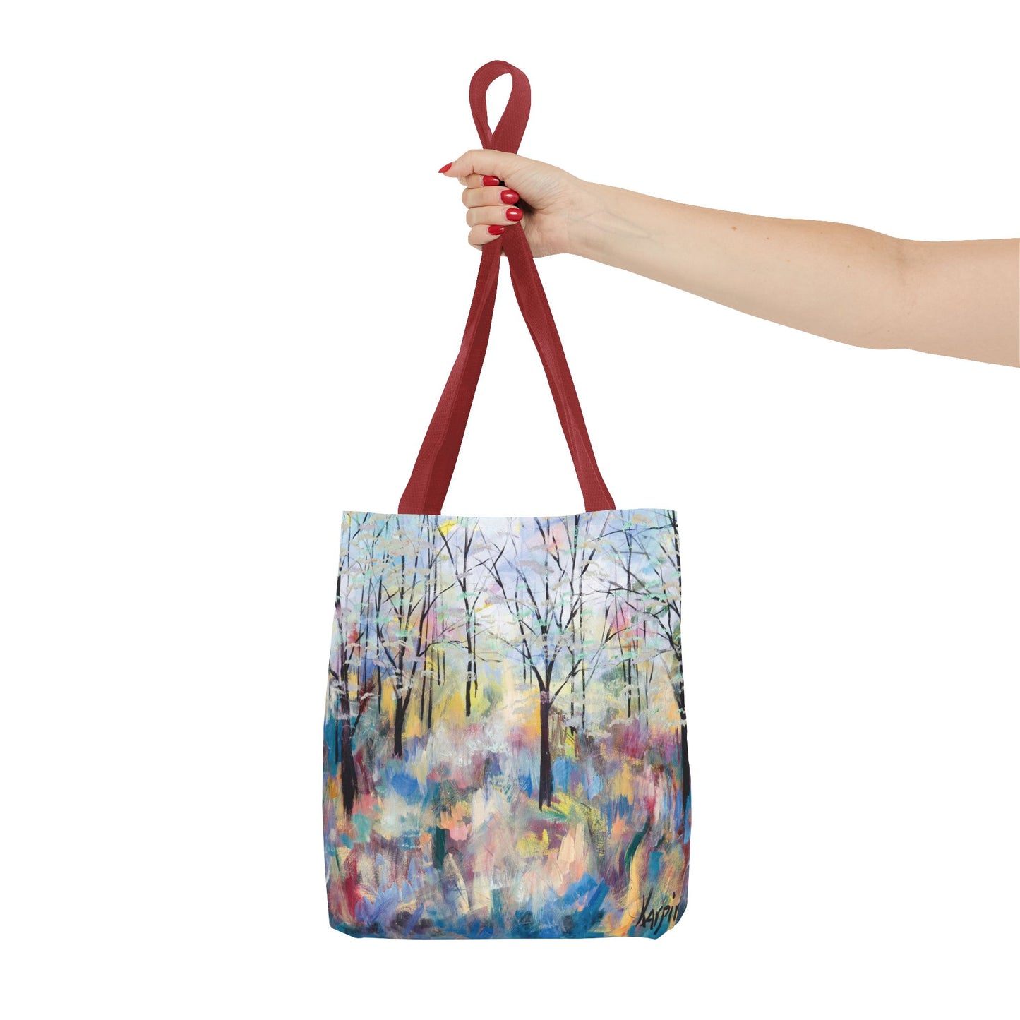 Forest Landscape Art Tote Bag Canvas Shopping Bag - Blue Ridge Parkway by Leslie Karpinski