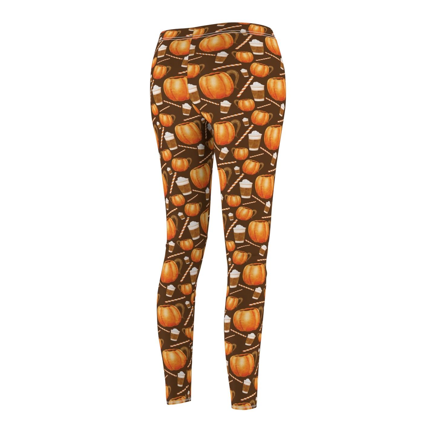 Fall Pumpkin Spice Cappuccino Womens Leggings - Saiko Studio