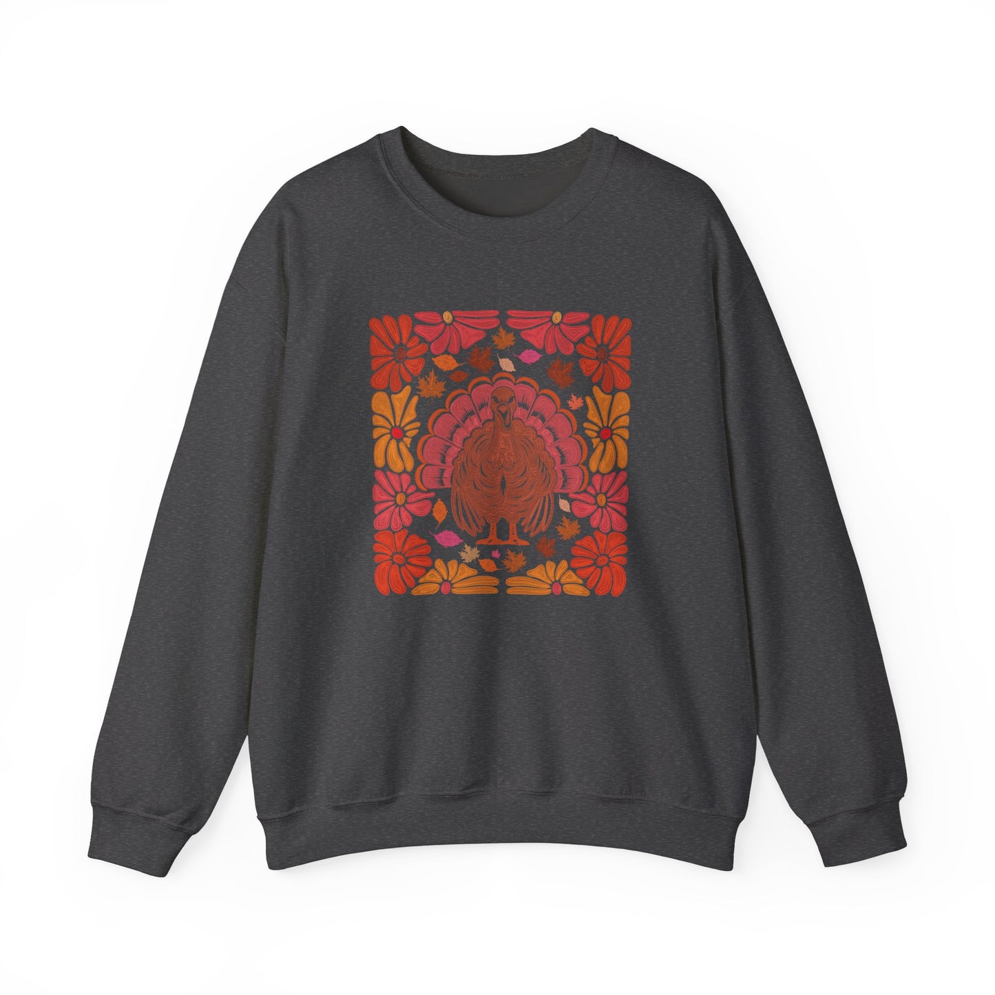 Thanksgiving Turkey Boho Flower Womens Unisex Sweatshirt