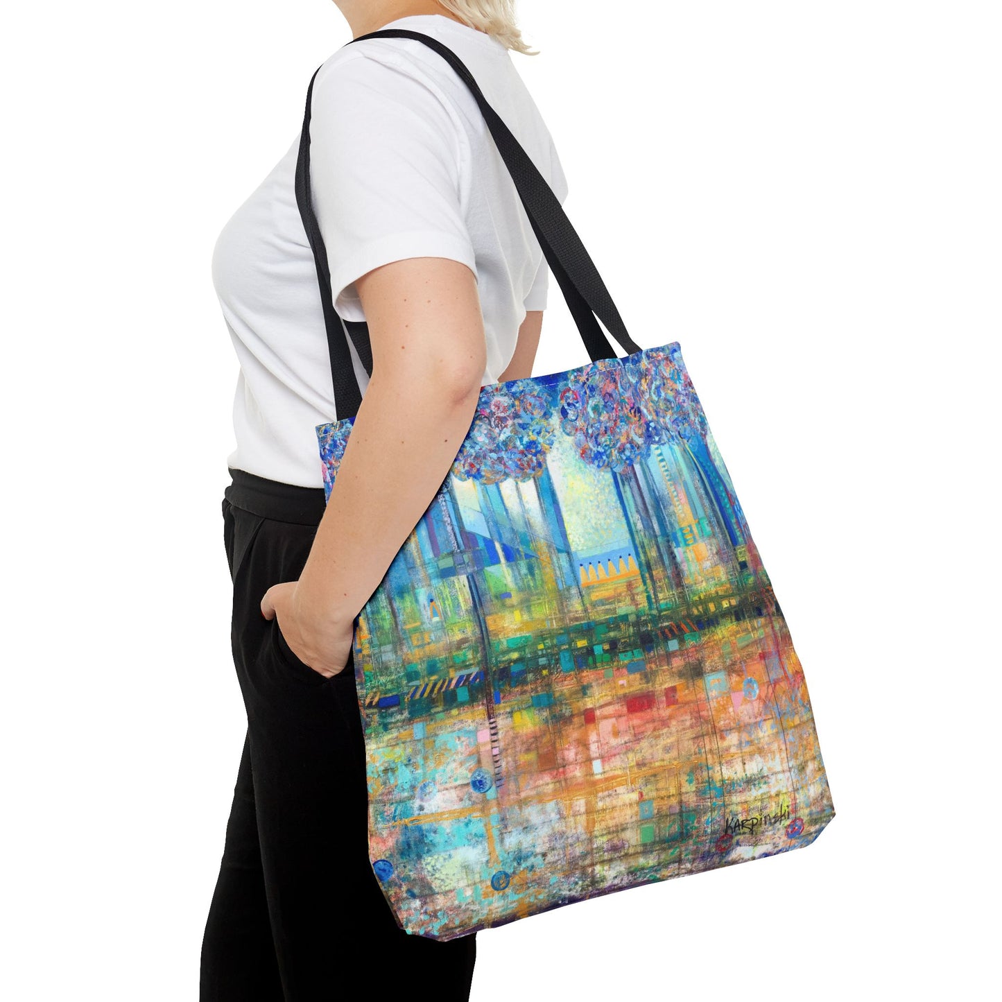 Tree Landscape Art Tote Bag Canvas Shopping Bag - Rise Up to The Gates of Glory - Leslie Karpinski