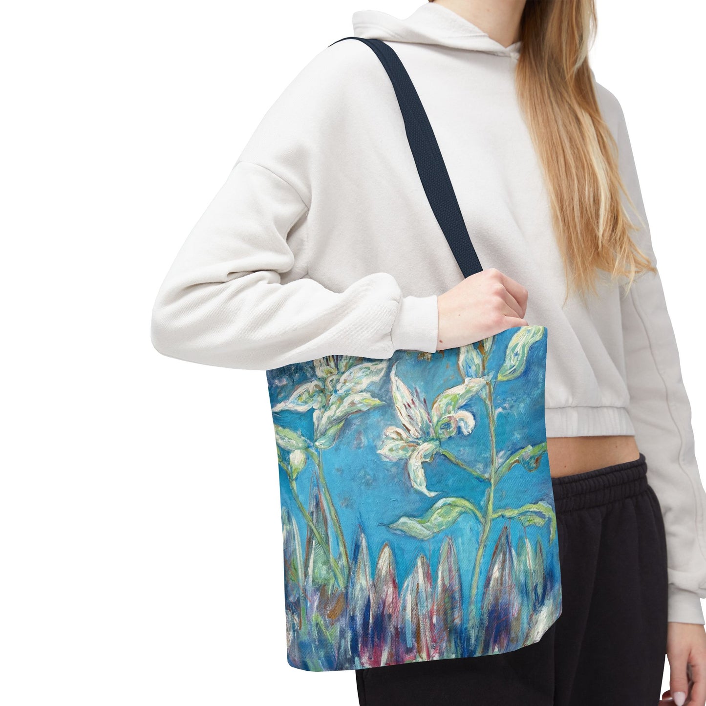 Full Bloom Floral Canvas Art Tote Bag - Leslie Karpinski