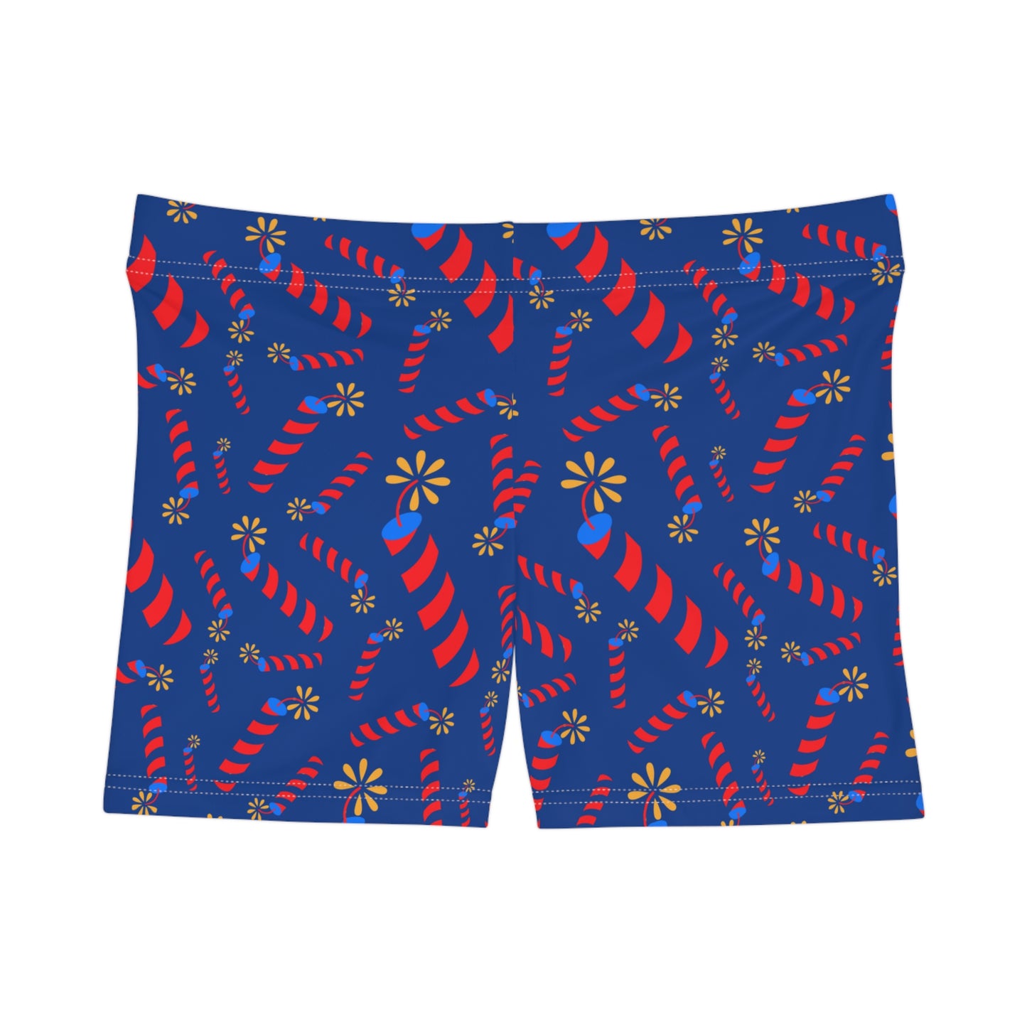 Fireworks Womens 4th of July Stretch Shorts - Saiko Studio