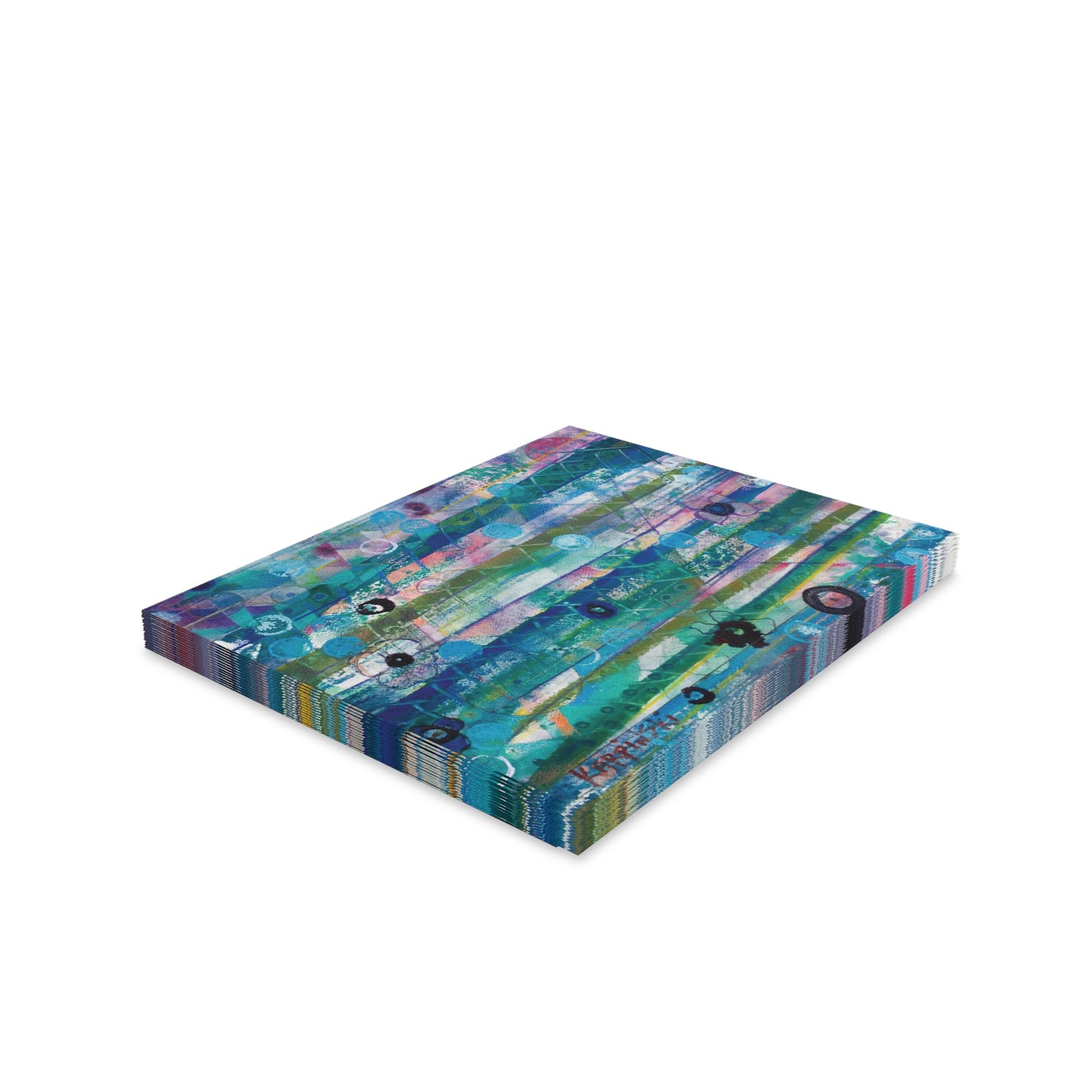 Geometric Peaceful Abstract Art Print Greeting Card Multi Pack - Celestial Sky - Leslie Karpinski