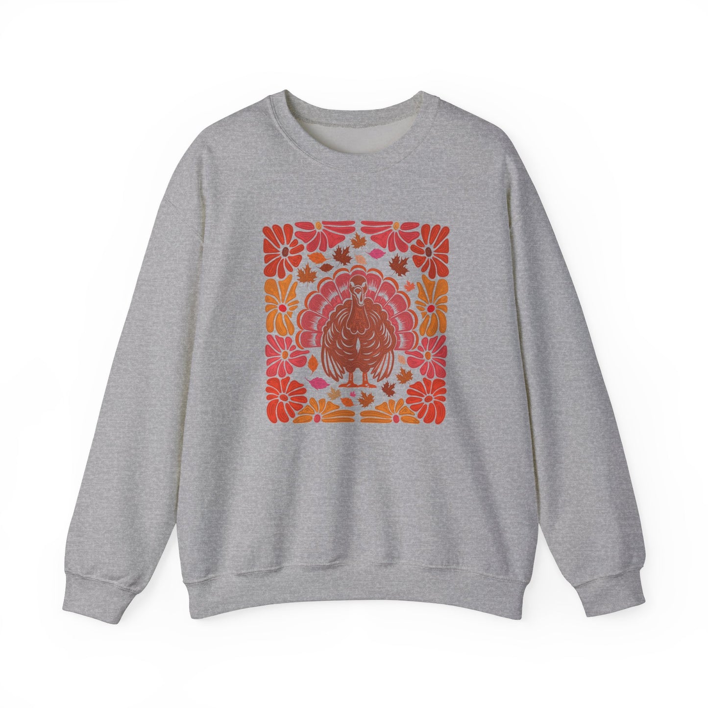 Thanksgiving Turkey Boho Flower Womens Unisex Sweatshirt