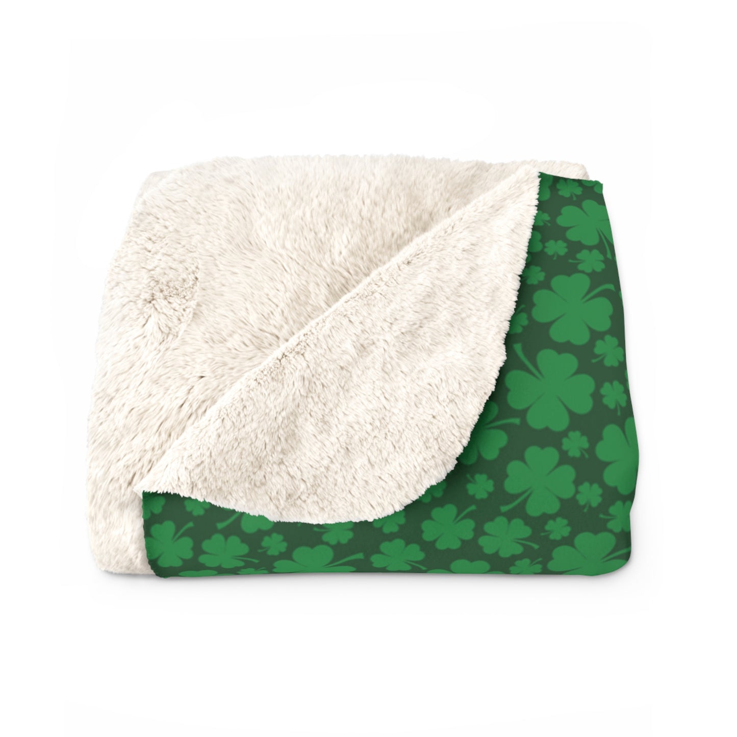 Shamrock St Patricks Day Sherpa Fleece Sofa Blanket - Saiko Studio