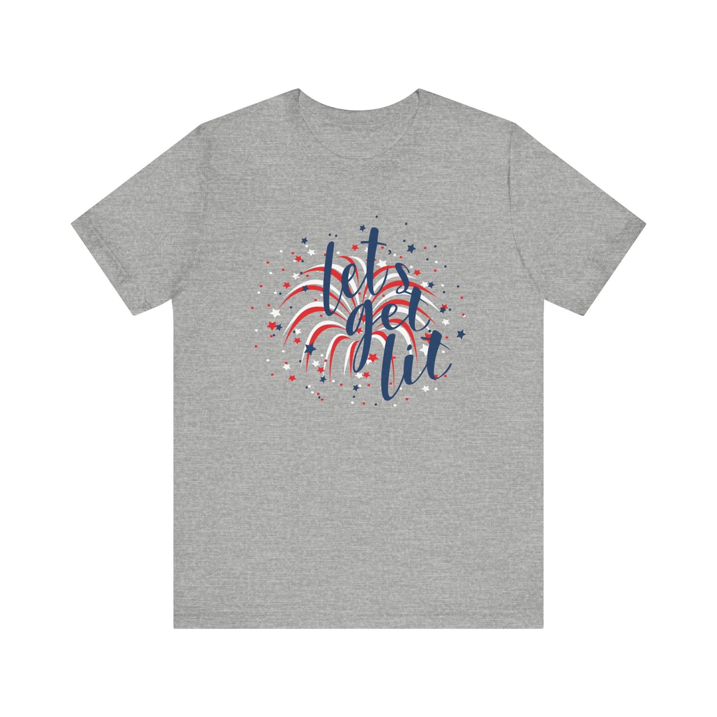 Lets Get Lit Fireworks Womens Tee 4th of July Shirt - Saiko Studio