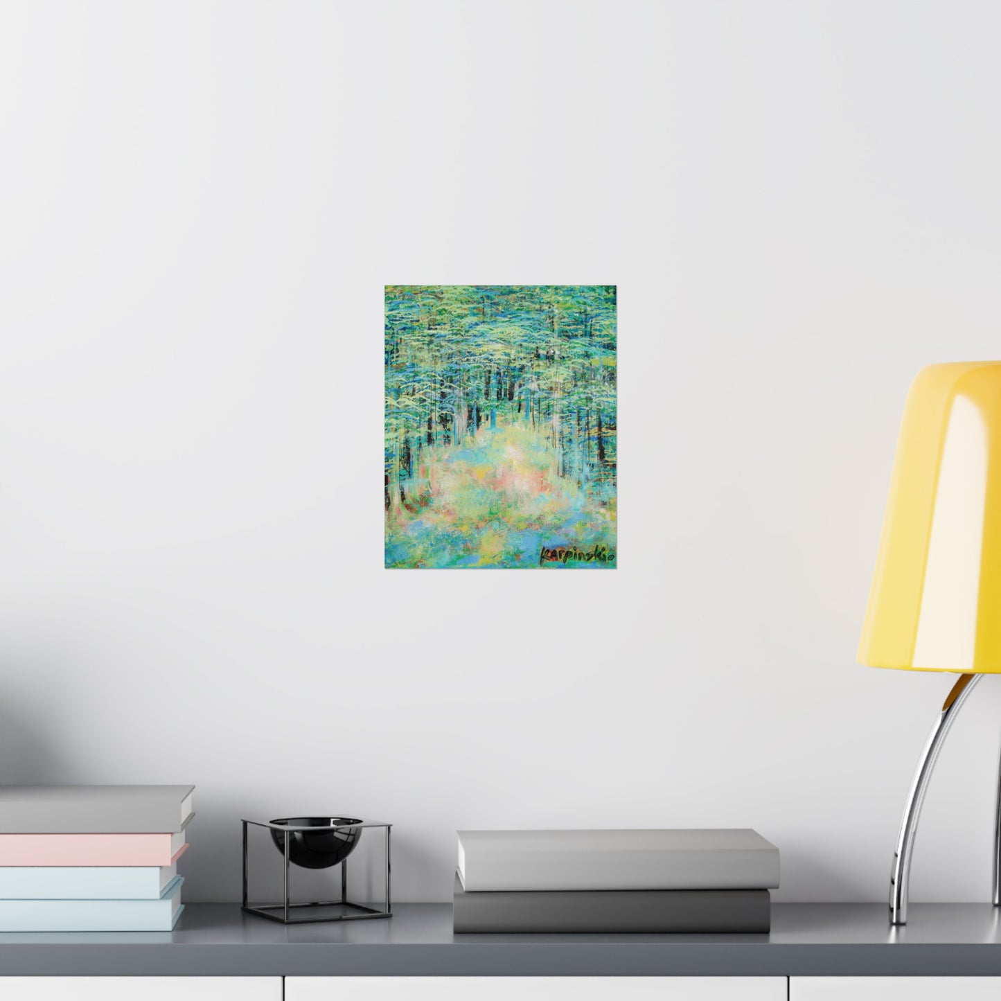 Landscape Nature Forest Tree Painting Poster Art Print - Springtime Forest by Leslie Karpinski