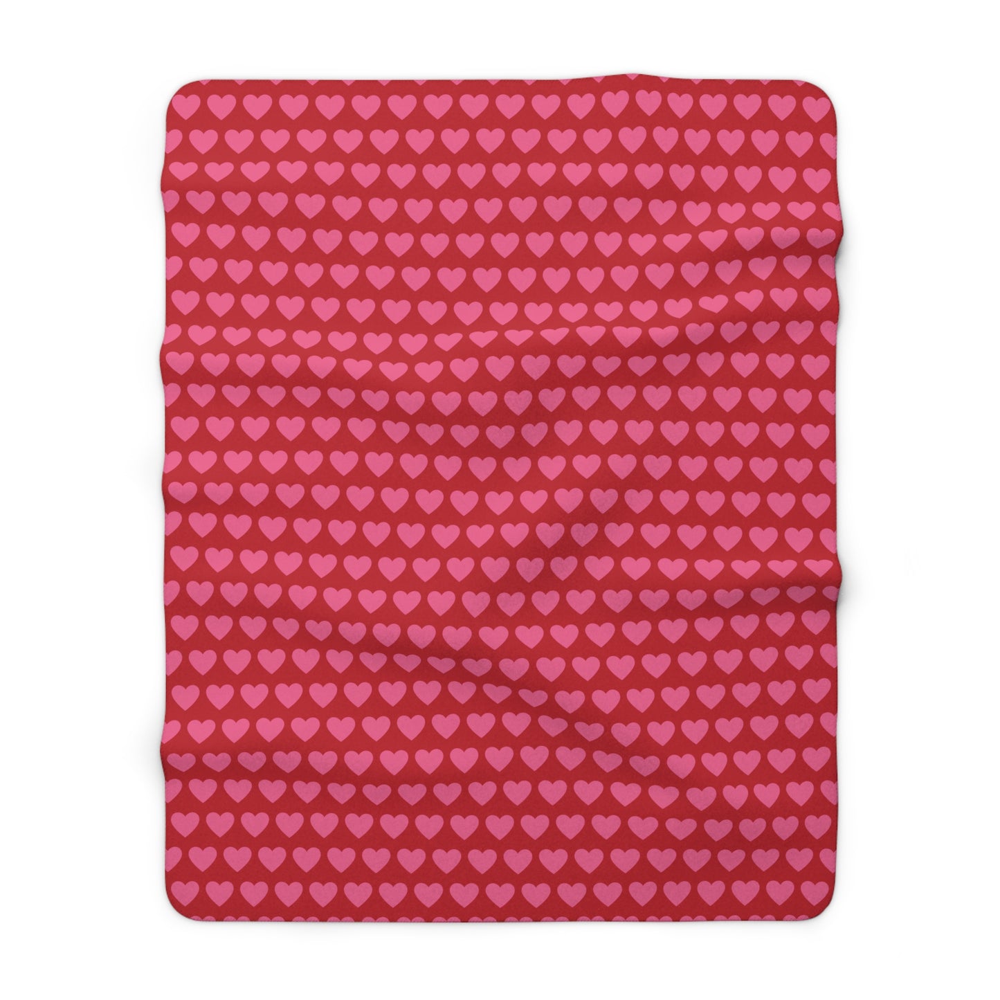 Pink Red Heart Valentines Sherpa Fleece Sofa Blanket - Saiko Studio