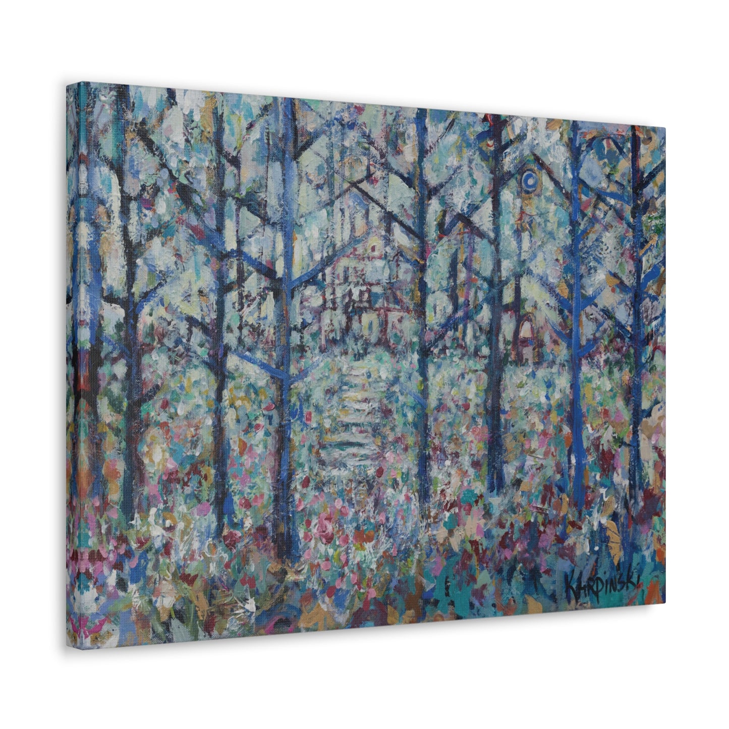 Colorful Landscape Abstract Canvas Fine Art Print Wall Artwork - Stairs to Home by Leslie Karpinski