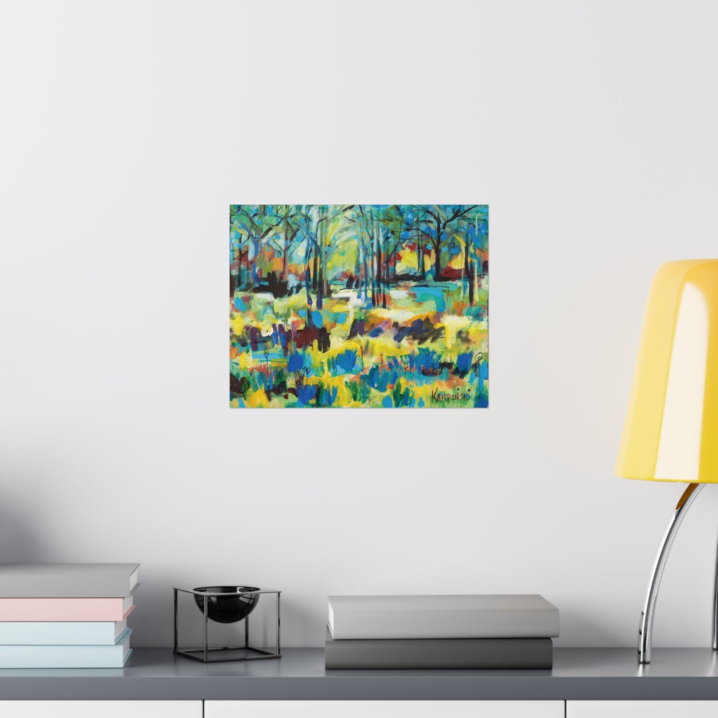 Landscape Nature Tree Abstract Art Poster Print - Color Blast Through Trees By Leslie Karpinski