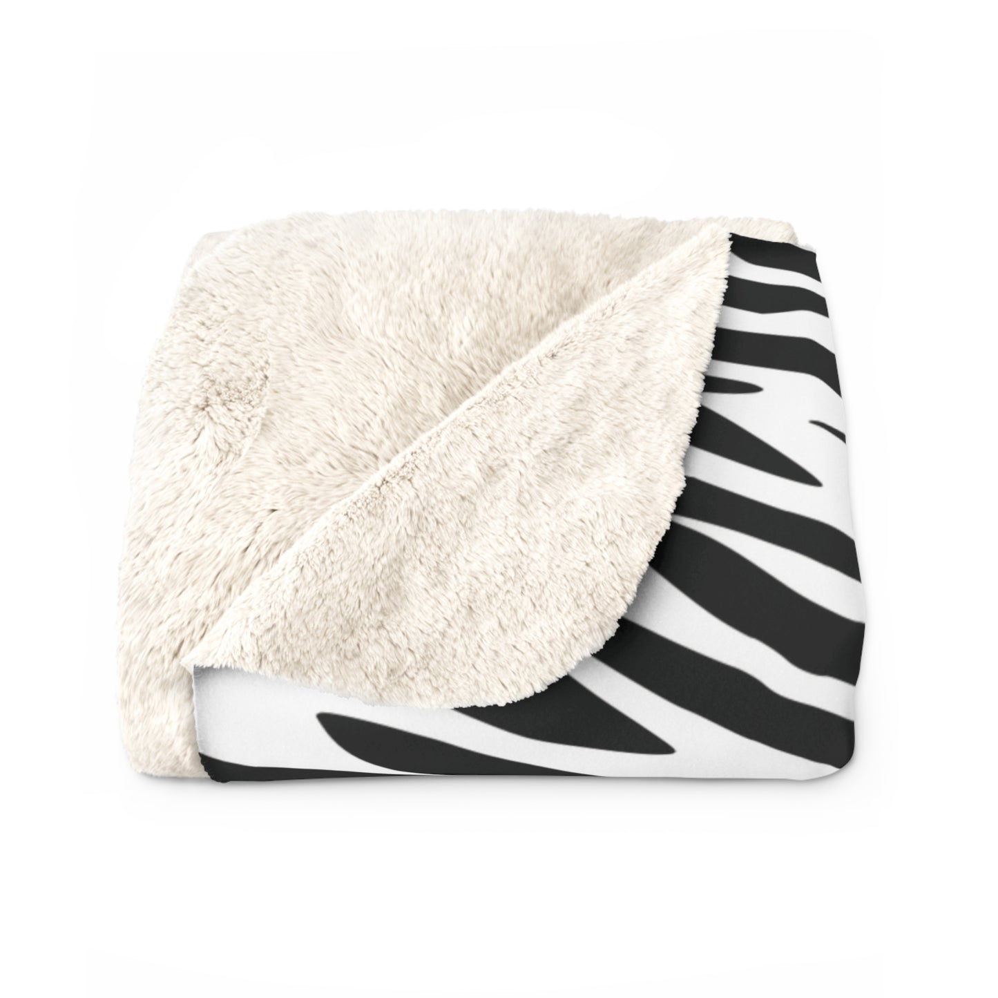 Zebra Animal Print Sherpa Fleece Sofa Blanket - Saiko Studio