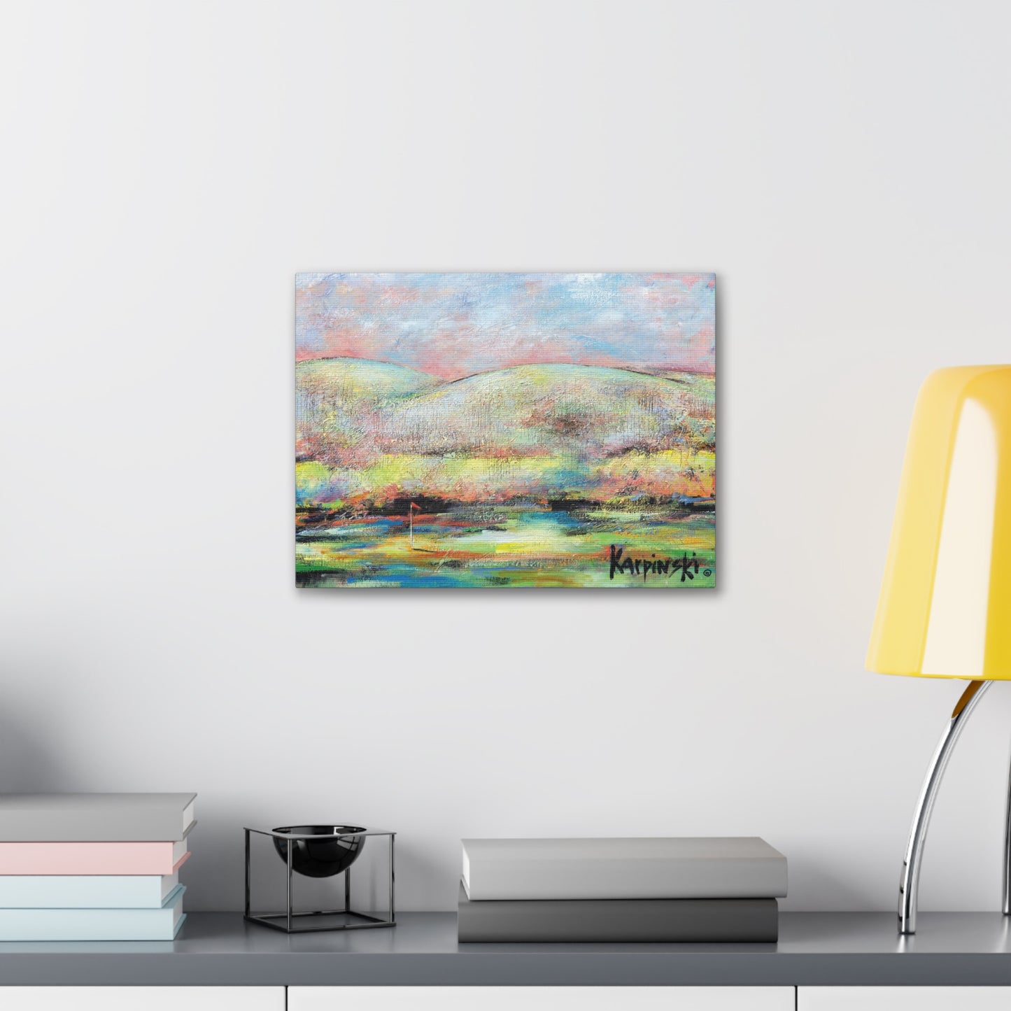 Golf Landscape Canvas Wall Art Print Nature Artwork - Making the Putt 2 by Leslie Karpinski