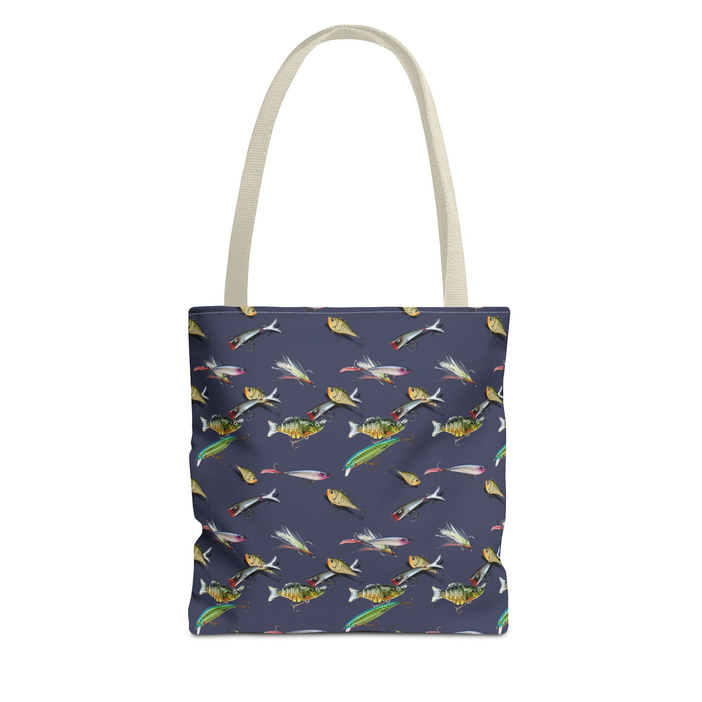 Fishing Lure Fish Print Canvas Tote Bag Reusable Shopping Bag - Saiko Studio