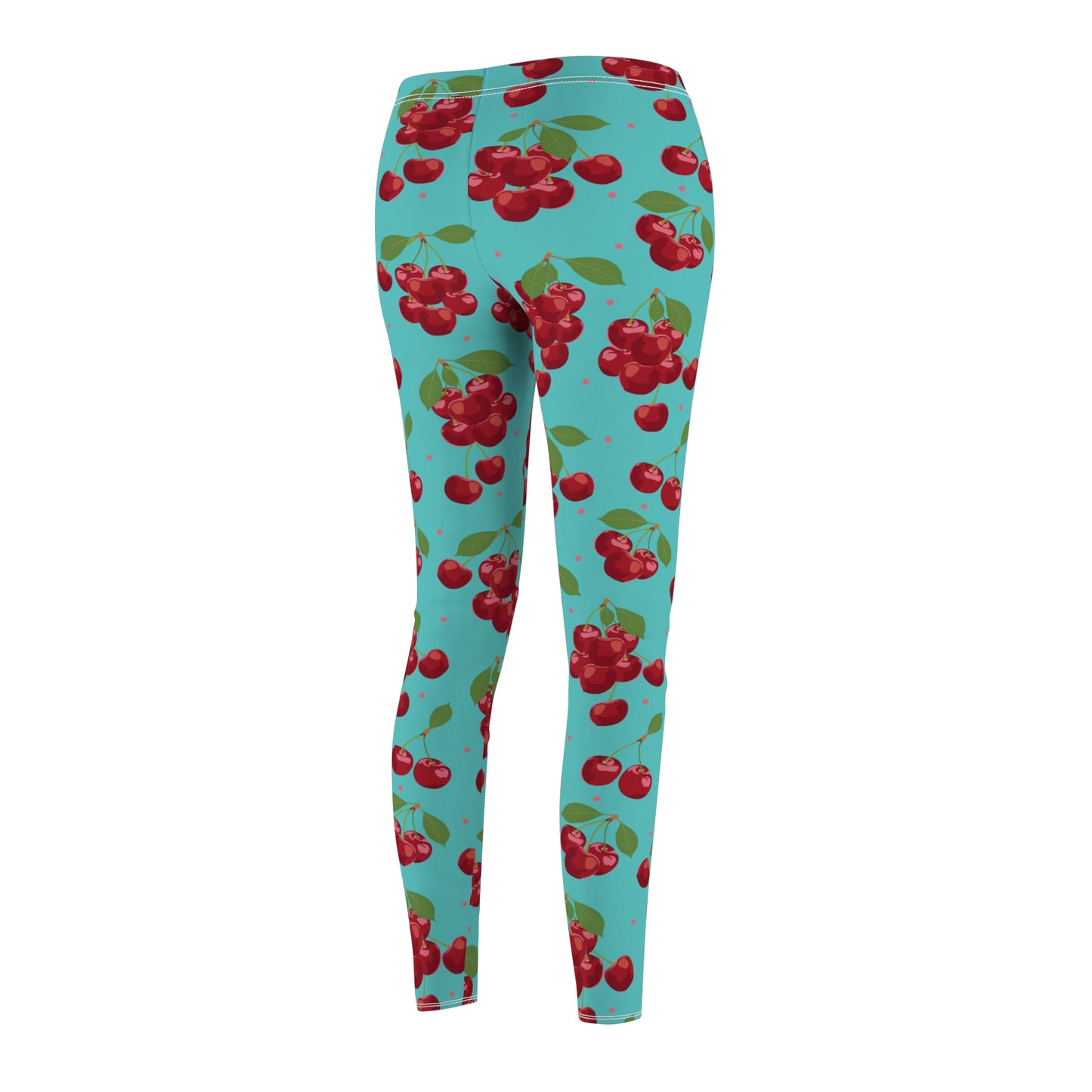 Cherry Print Womens Long Leggings Fruit Stretch Yoga Pants - Saiko Studio
