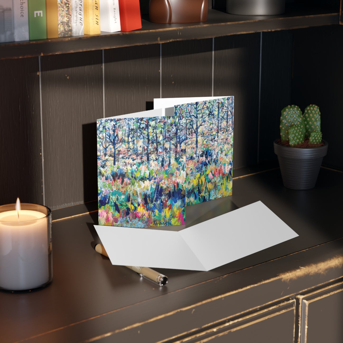 Colorful Landscape Artist Nature Greeting Card Multi Pack - Healing From The Storm by Leslie Karpinski