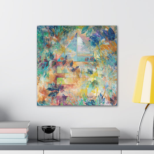 Nature Leaf Abstract Canvas Art Wall Decor Artwork - Peace In Nature by Leslie Karpinski