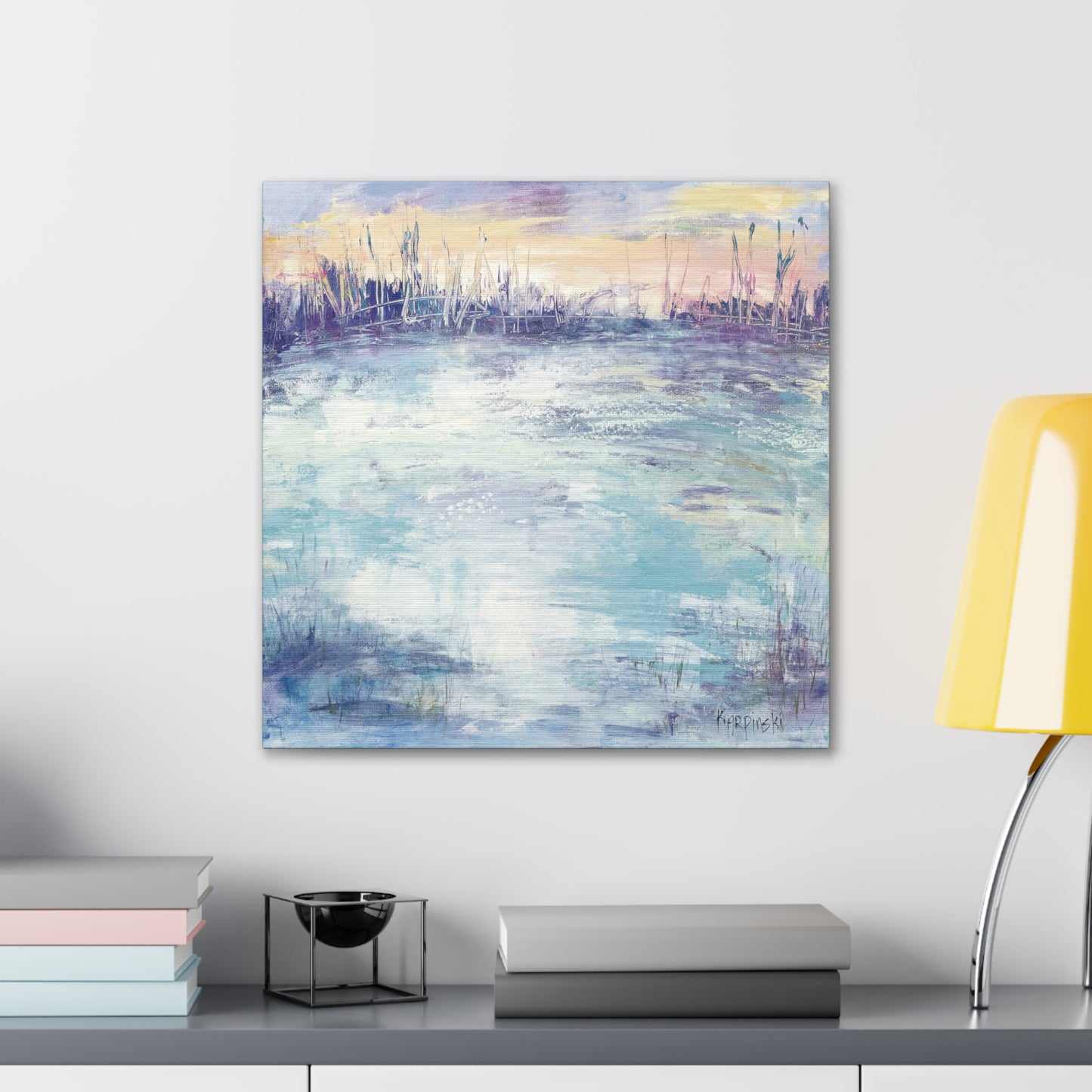 Nature Water Contemporary Canvas Wall Art Print Landscape Art - Flow of Life by Leslie Karpinski